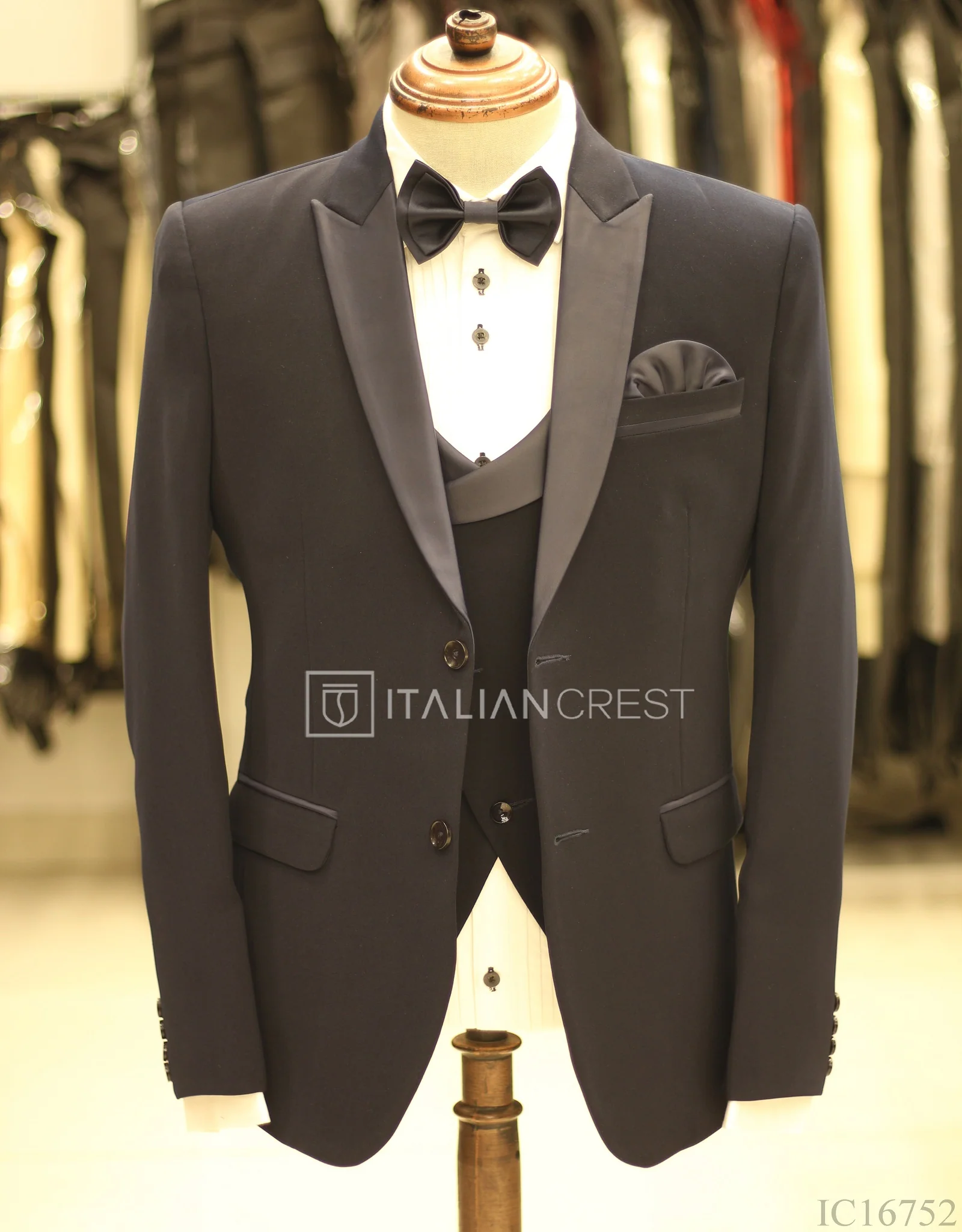 Navy Blue 3-Piece Tuxedo Suit - Image 5