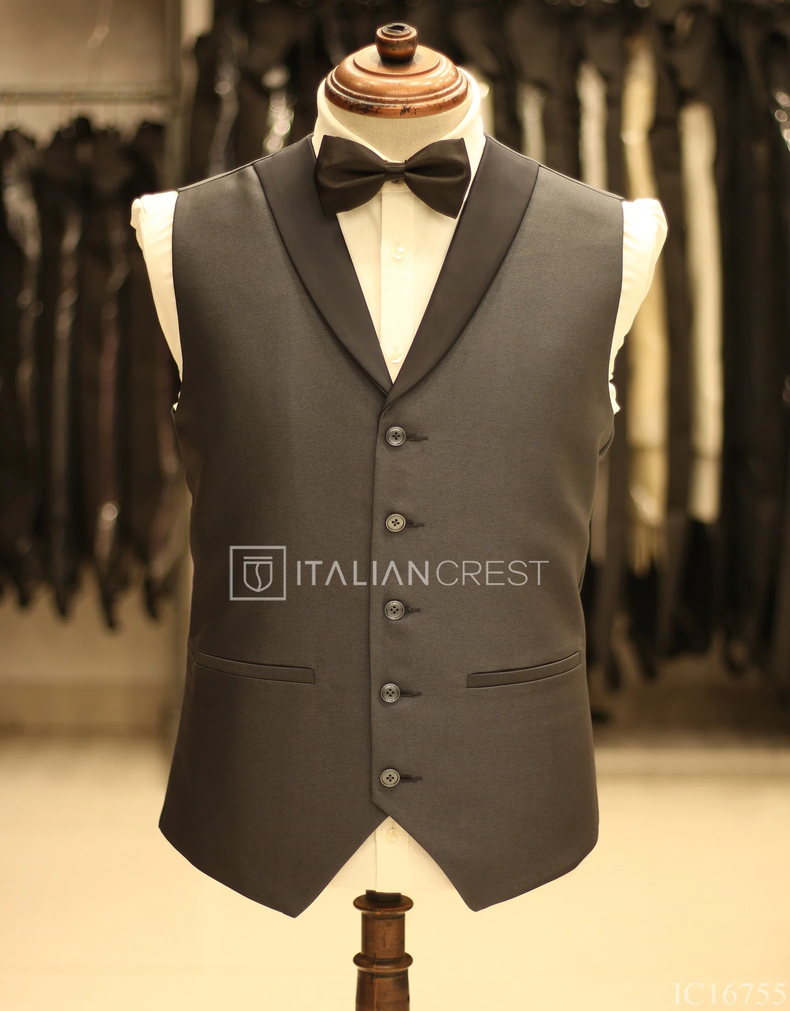 Dark Grey 3-Piece Tuxedo Suit - Image 2