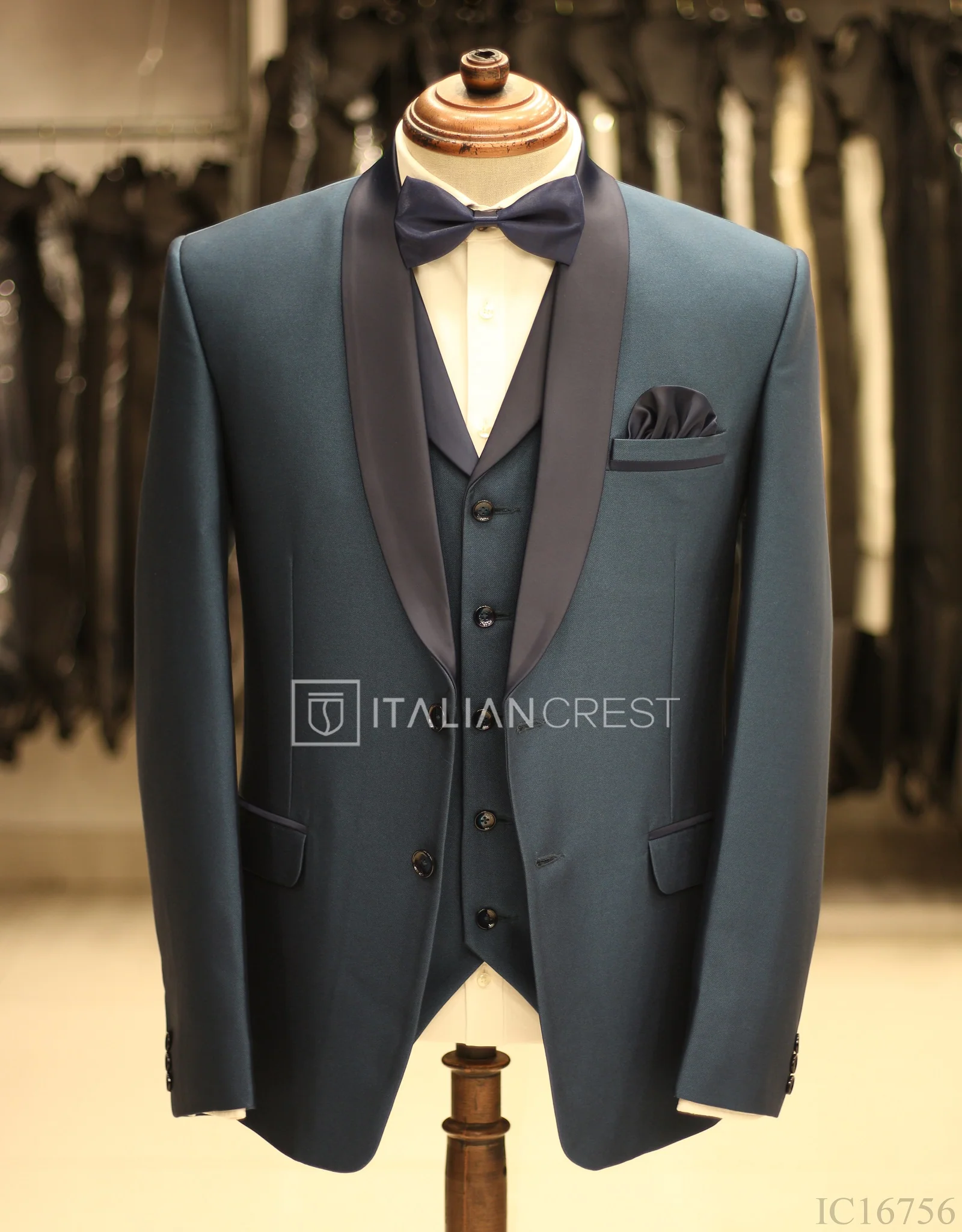 Blue 3-Piece Tuxedo Suit - Image 3