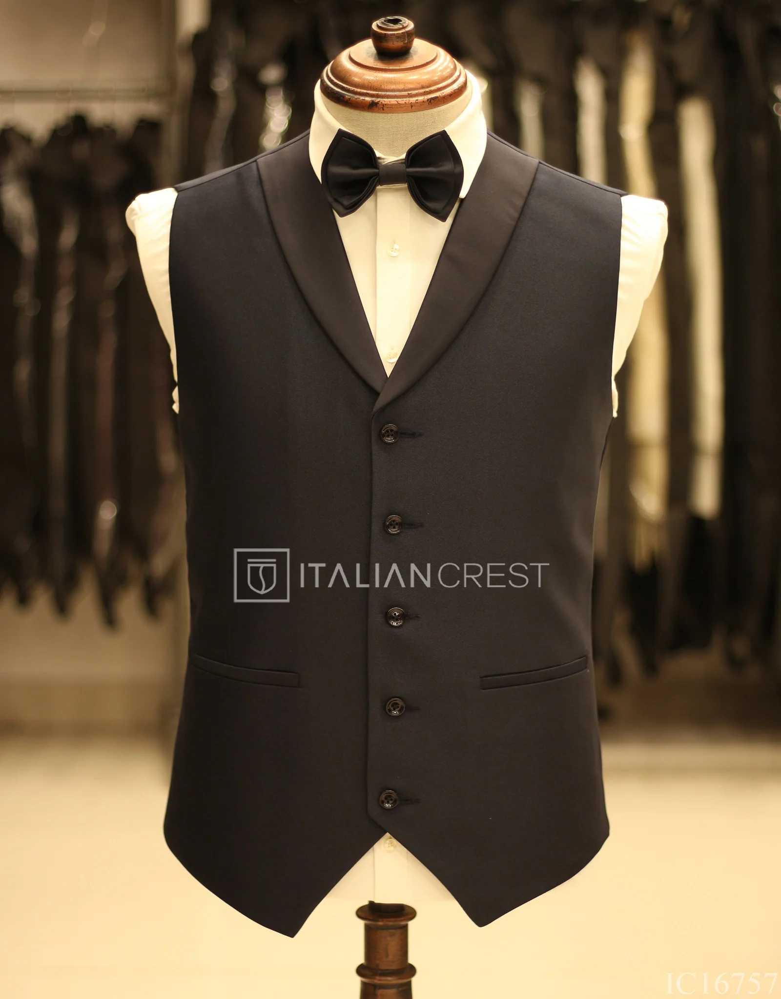 Navy Blue 3-Piece Tuxedo Suit - Image 2