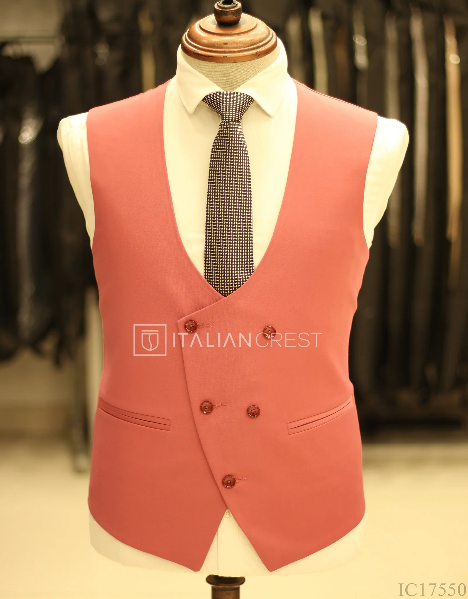 Pink 3-Piece Peak Lapel Suit - Image 4