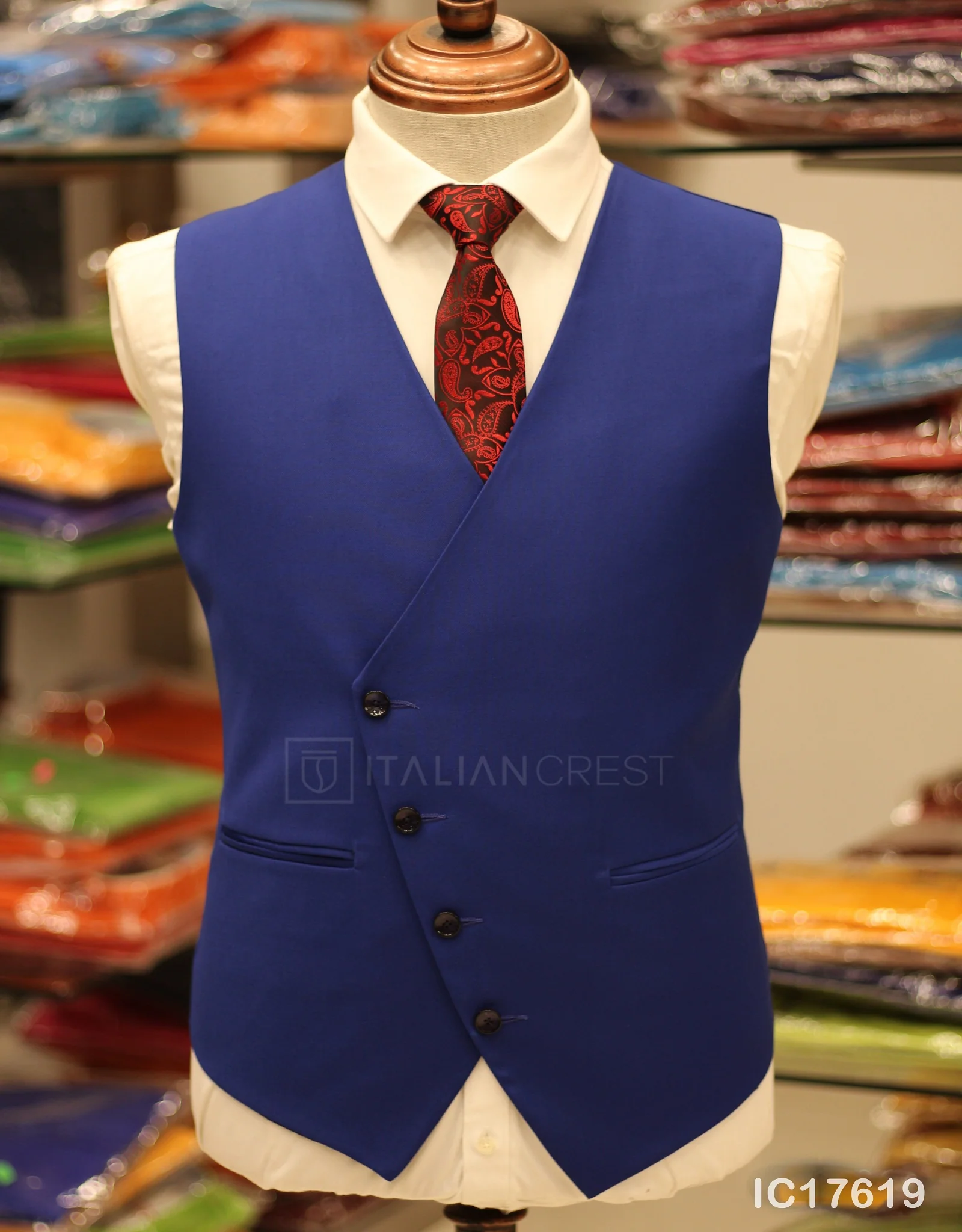 Royal Blue 3-Piece Peak Lapel Suit - Image 2