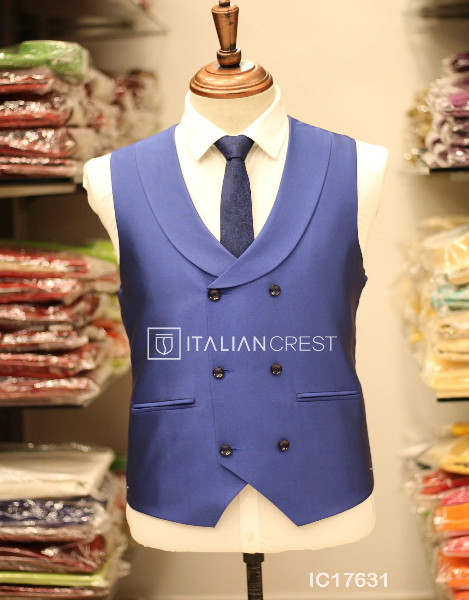 Royal Blue 3-Piece Peak Lapel Suit - Image 2