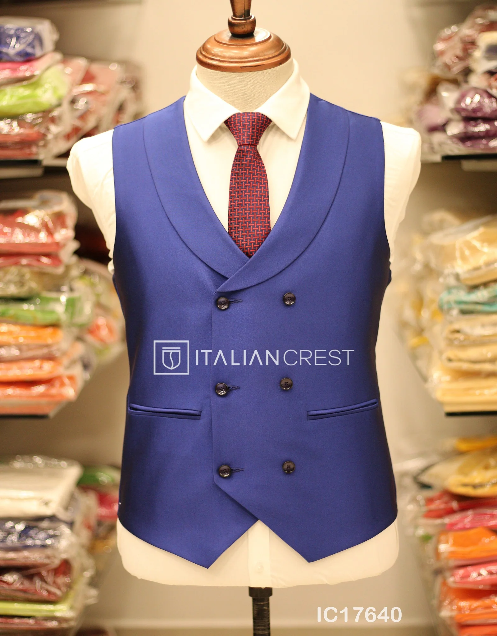 Royal Blue 3-Piece Peak Lapel Suit - Image 2