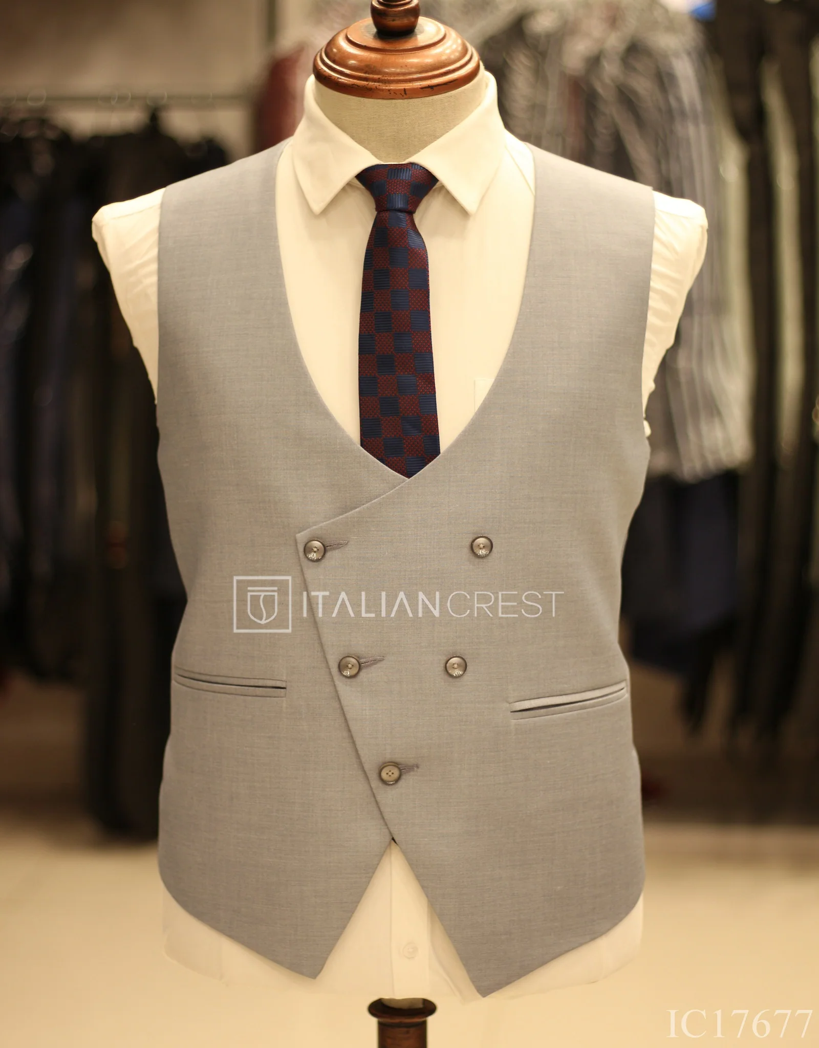 Light Blue 3-Piece Peak Lapel Suit - Image 2