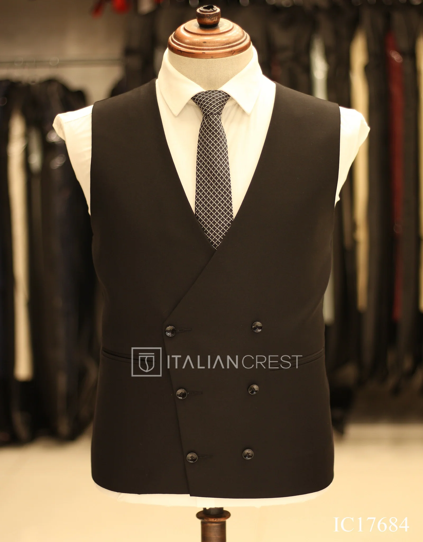 Black 3-Piece Peak Lapel Suit - Image 2
