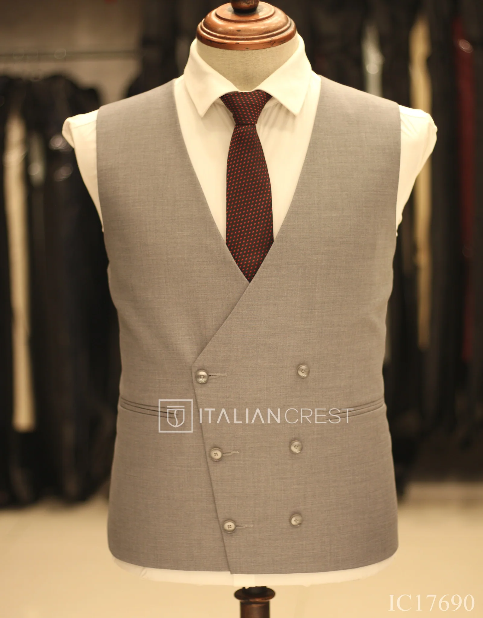 Light Blue 3-Piece Peak Lapel Suit - Image 2