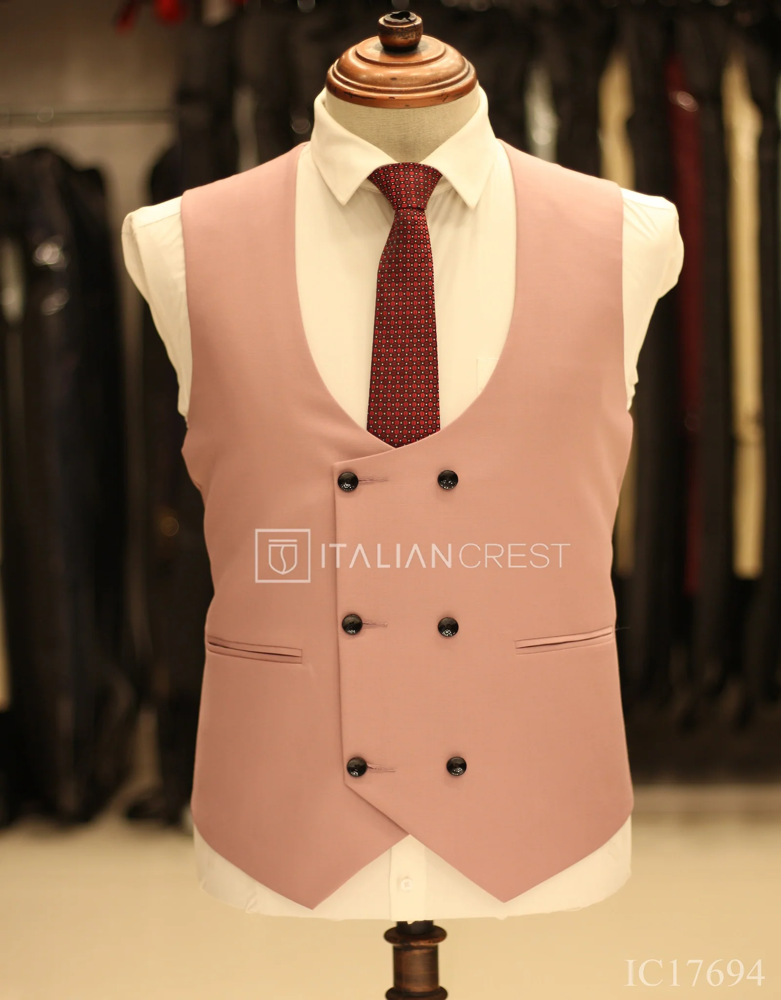 Pink 3-Piece Peak Lapel Suit - Image 2