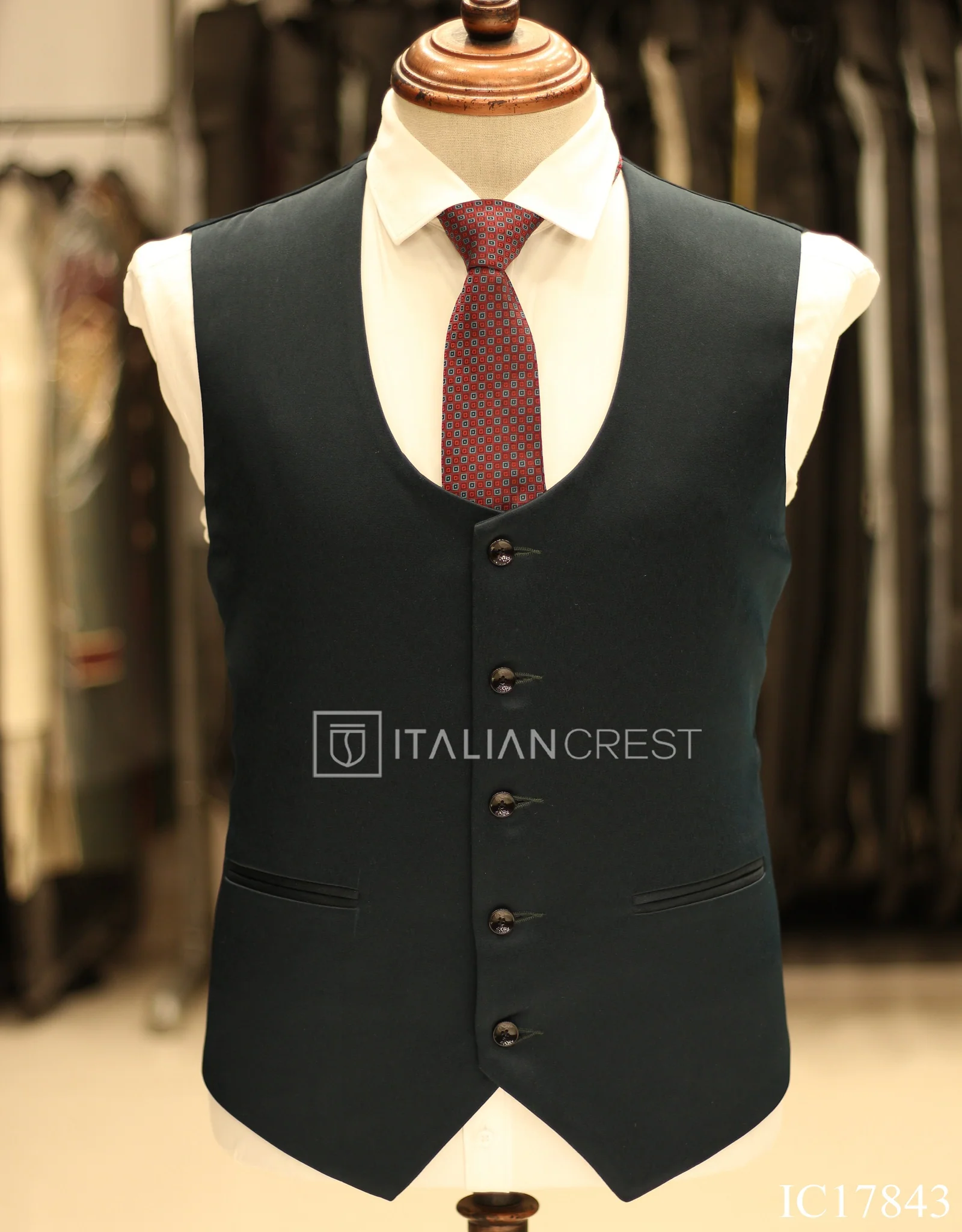 Blue 3-Piece Peak Lapel Suit - Image 2
