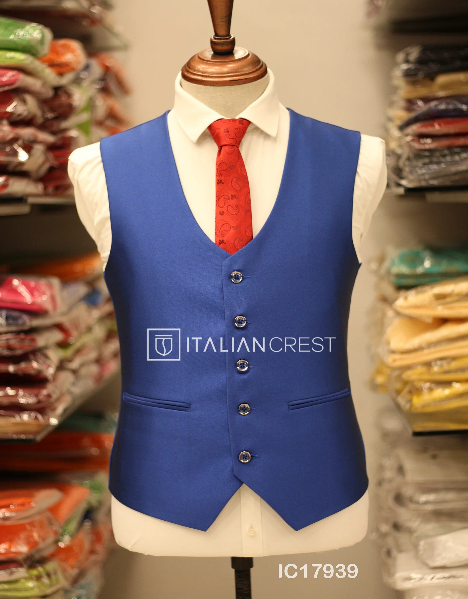 Royal Blue 3-Piece Notch Lapel Suit - Image 2
