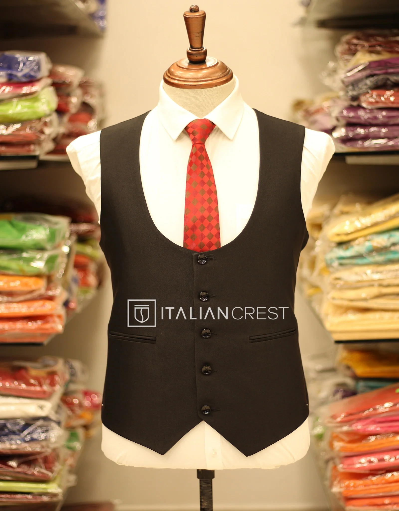 Black 3-Piece Notch Lapel Suit - Image 2