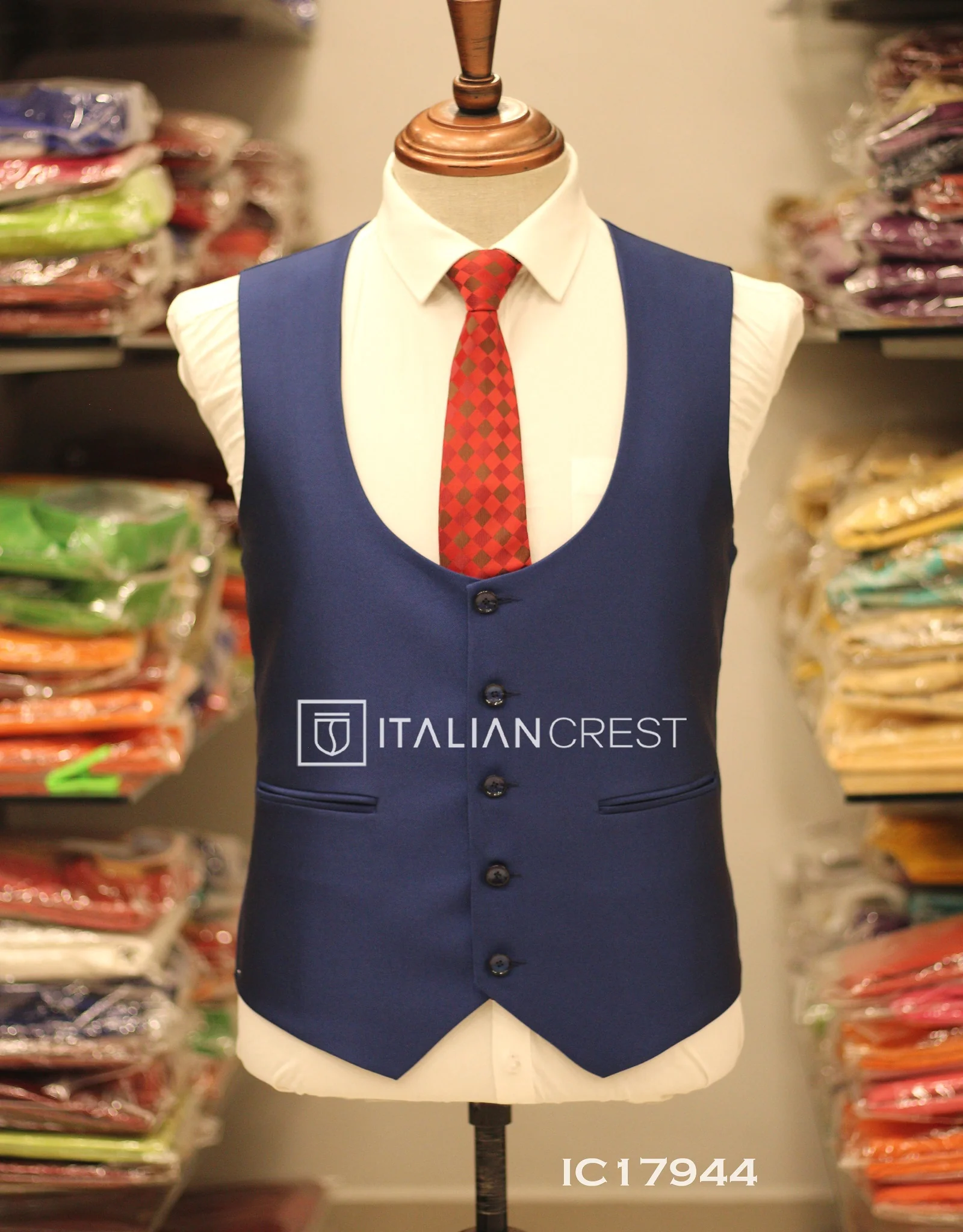 Dark Royal Blue 3-Piece Notch Lapel Suit - Image 2