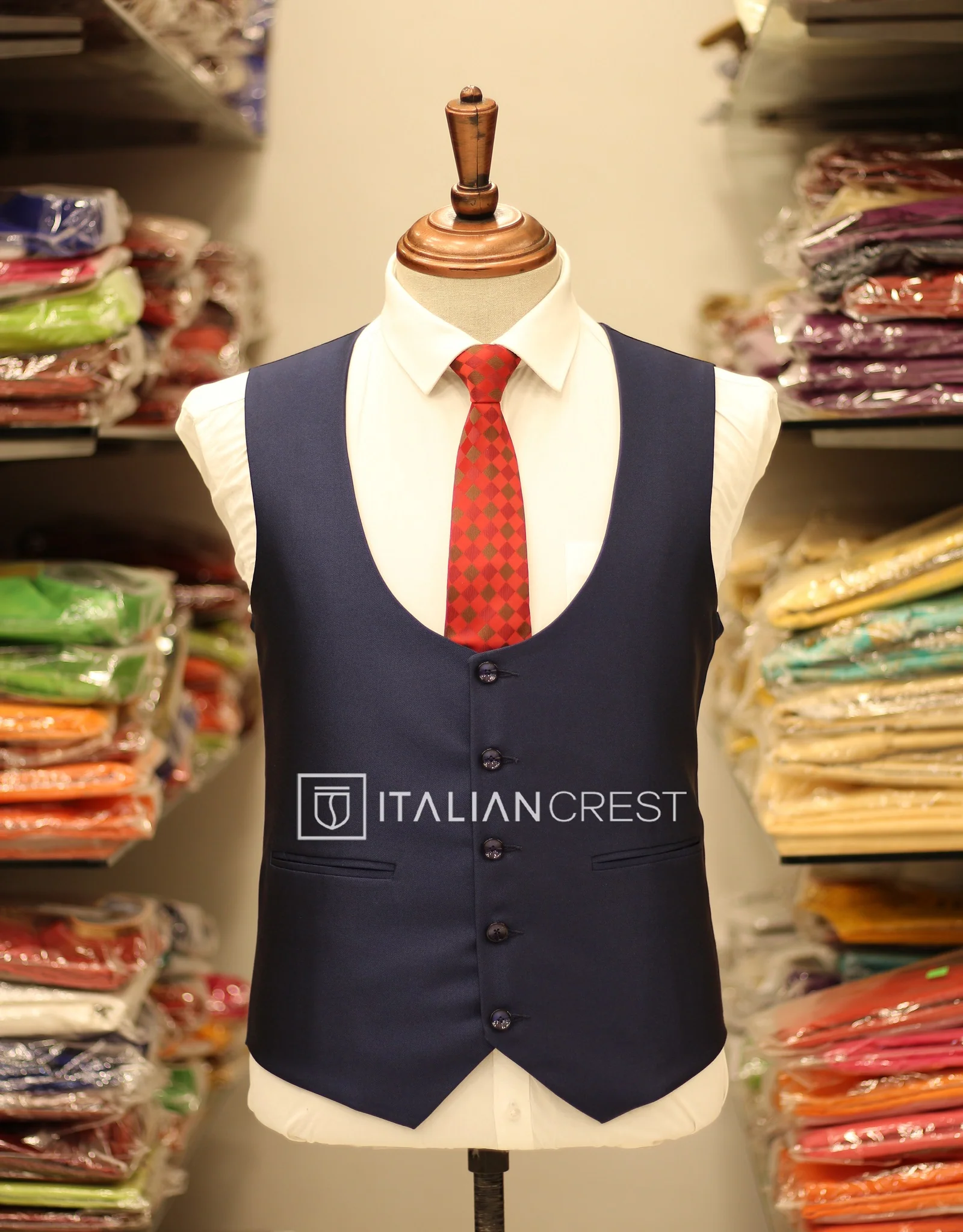 Blue 3-Piece Notch Lapel Suit - Image 2