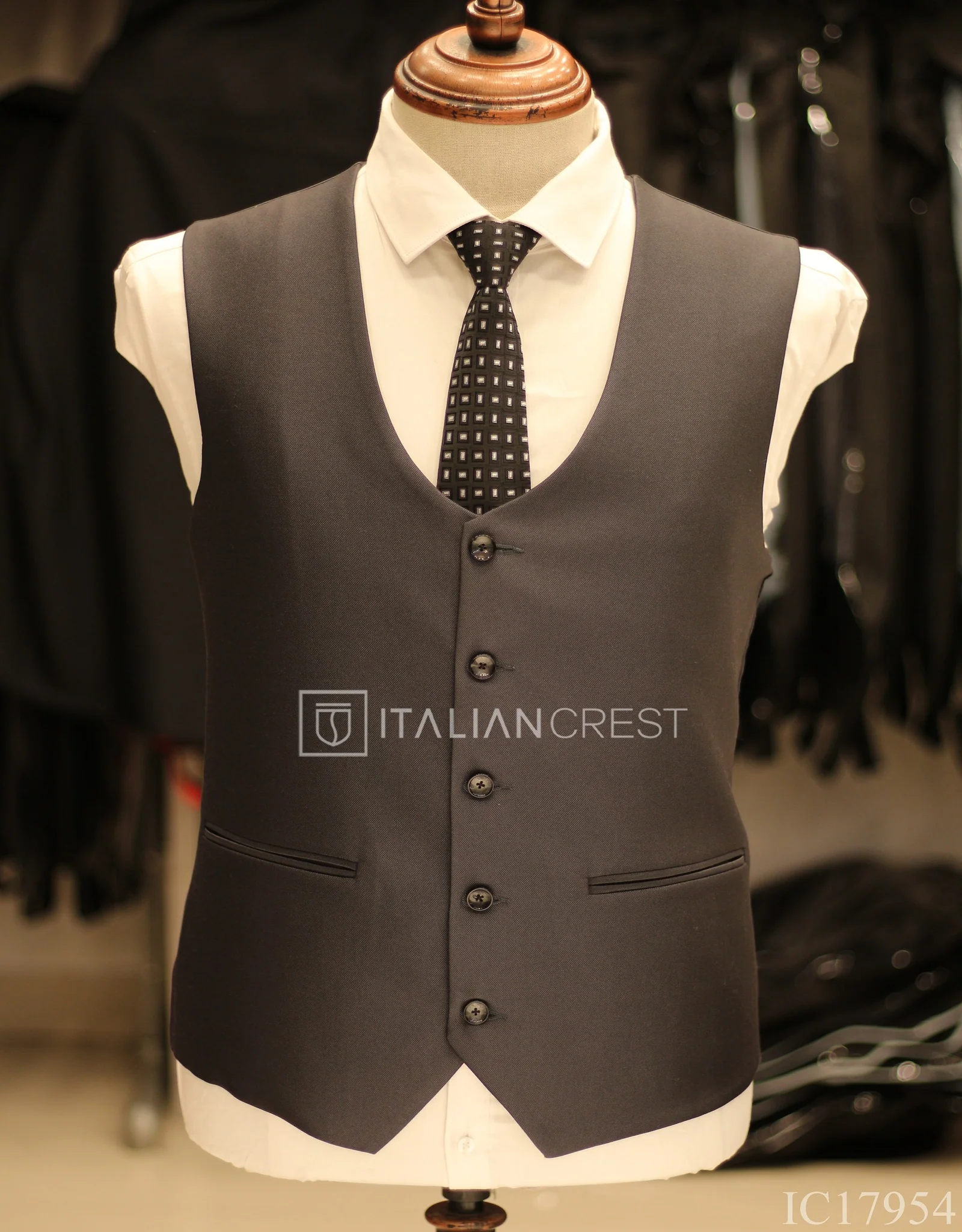 Dark Grey 3-Piece Notch Lapel Suit - Image 2