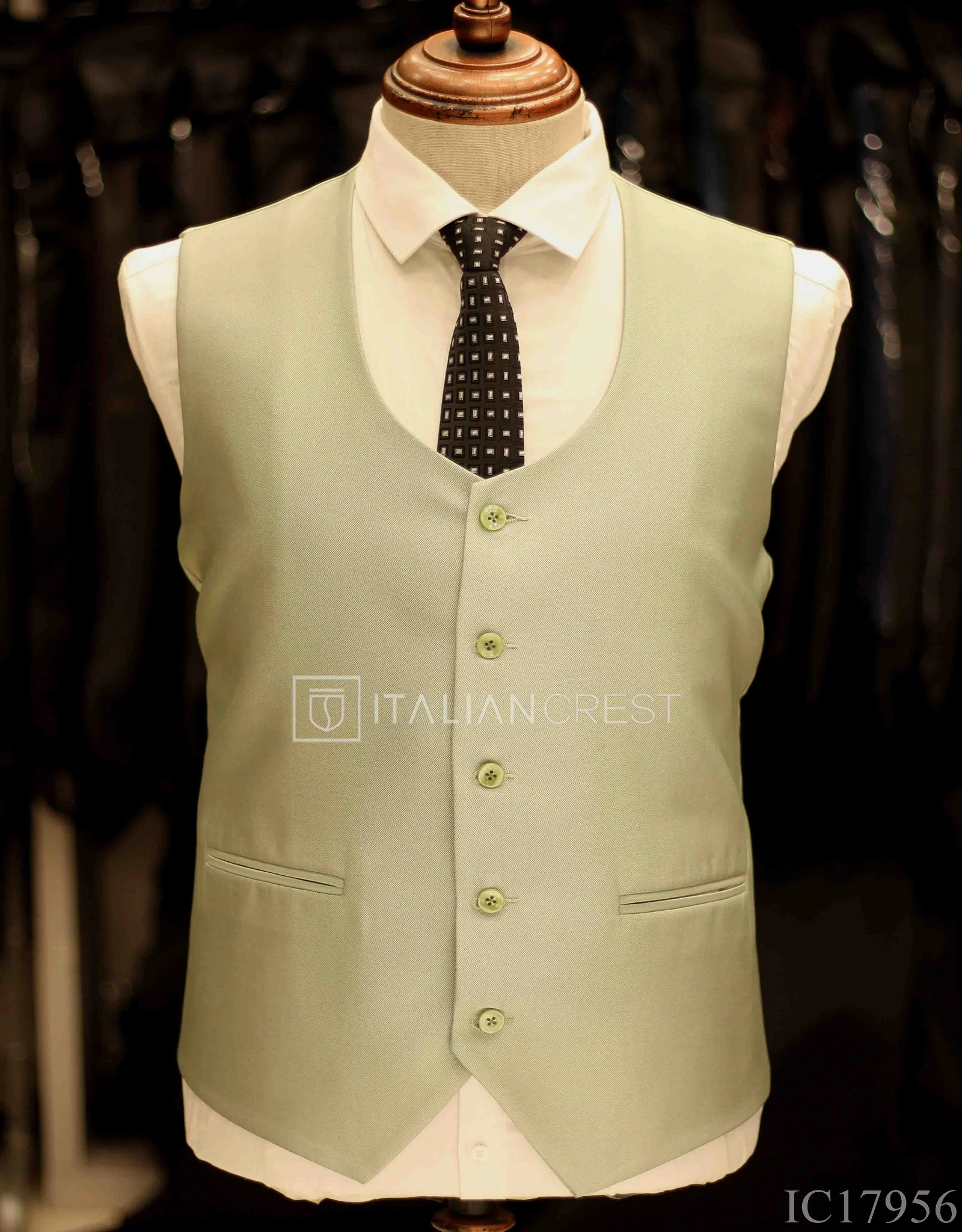Light Green 3-Piece Notch Lapel Suit - Image 2