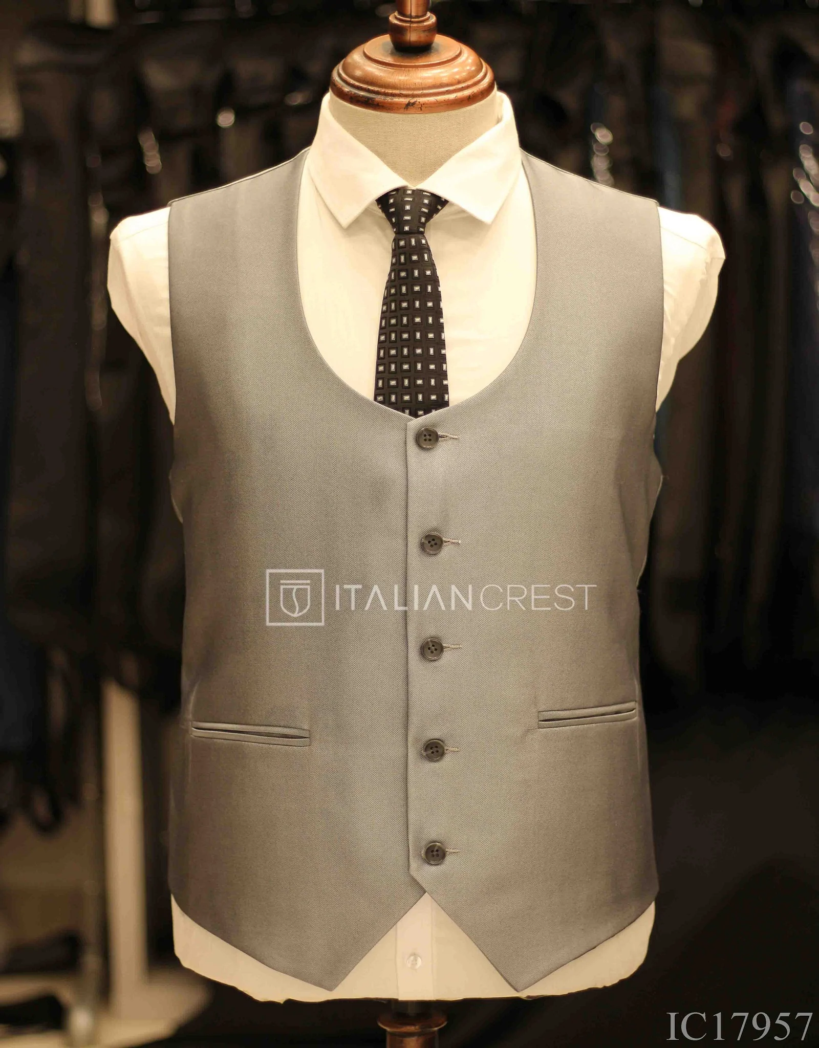Silver 3-Piece Notch Lapel Suit - Image 2