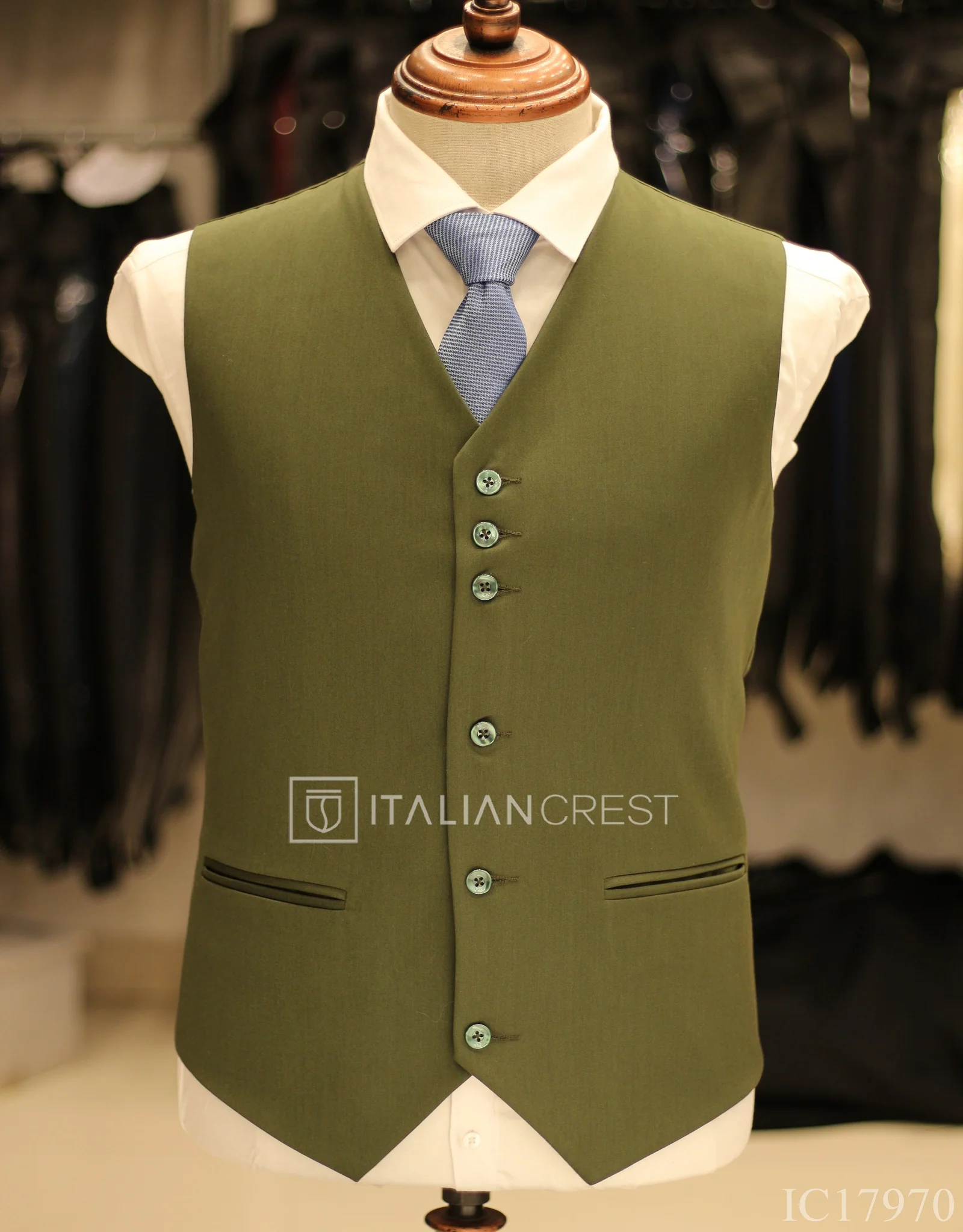Green 3-Piece Notch Lapel Suit - Image 2