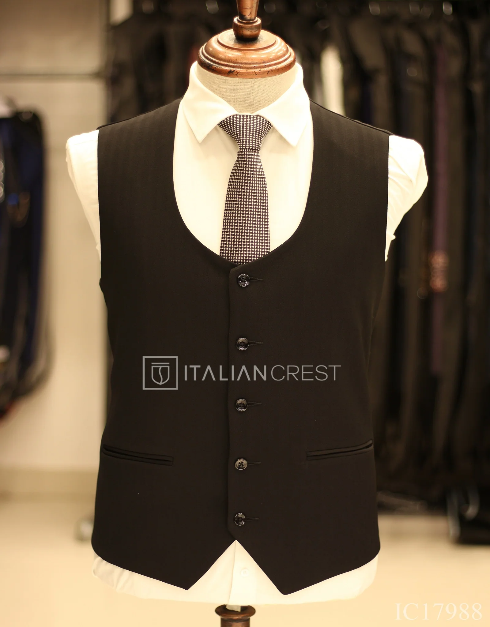 Black 3-Piece Notch Lapel Suit - Image 2
