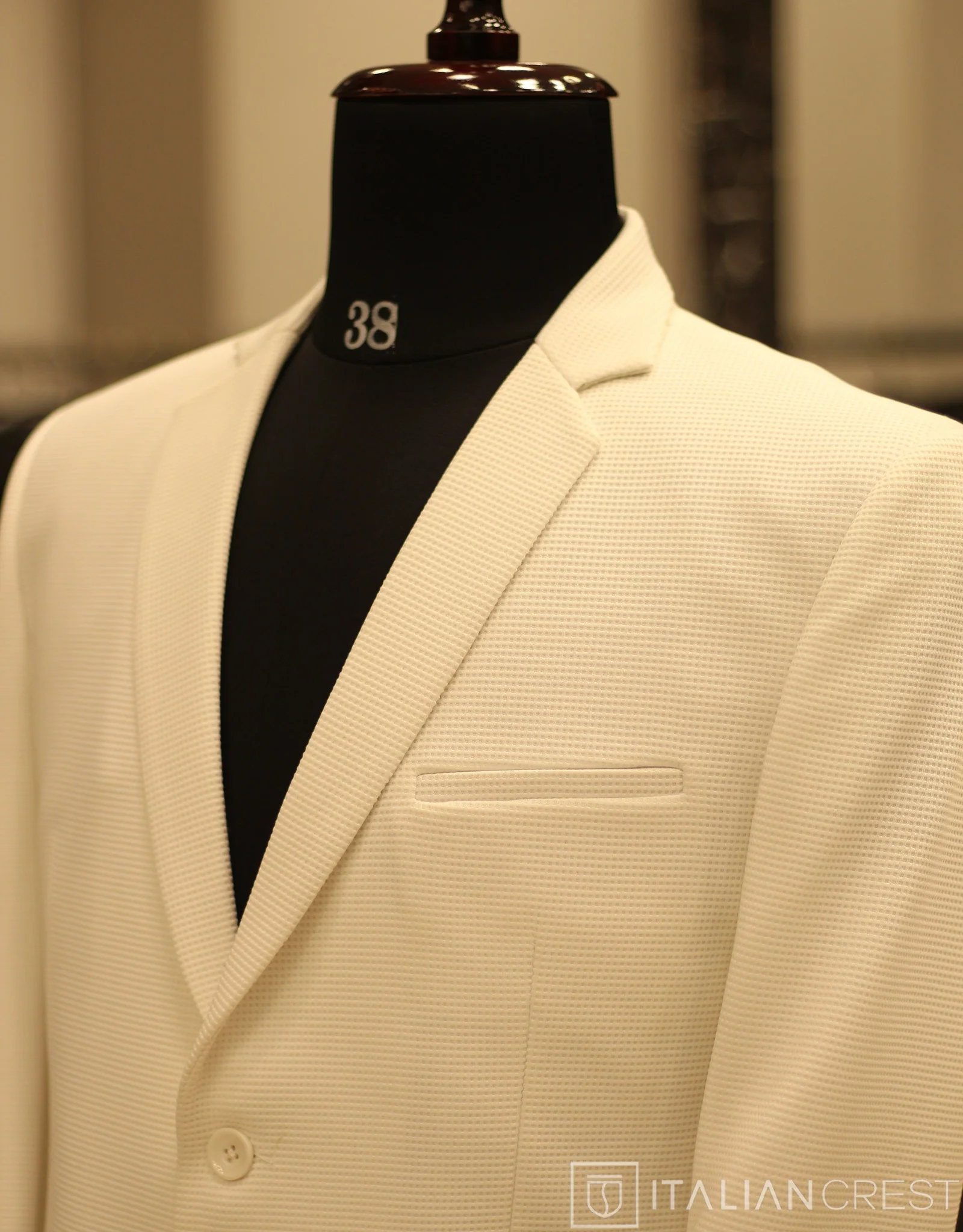 White Knitted Tweed Blazer