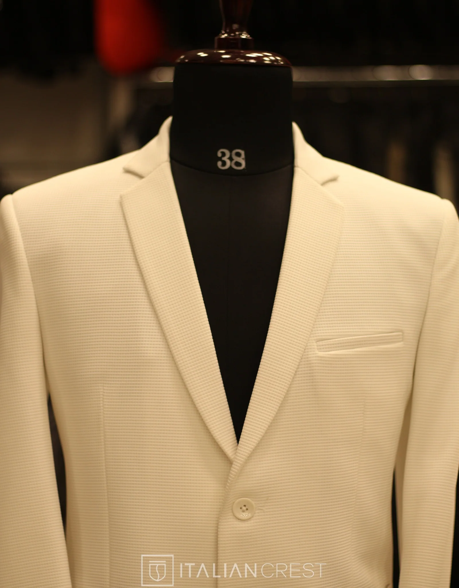 White Knitted Tweed Blazer - Image 3