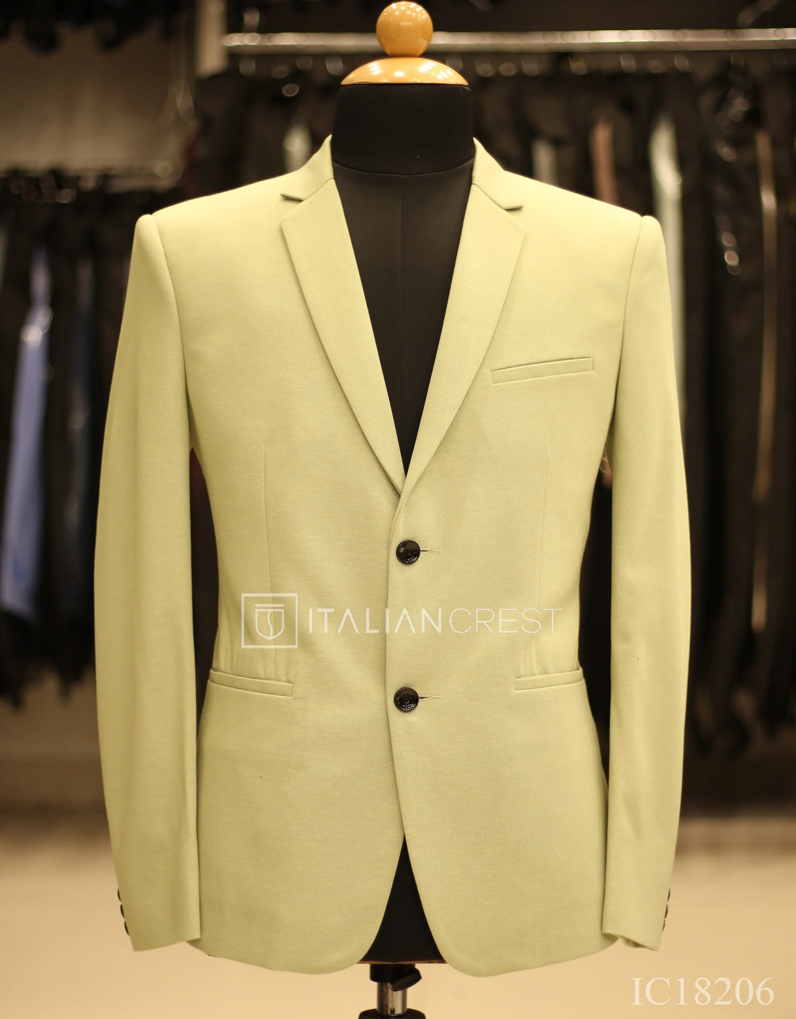 Light Green Knitted Tweed Blazer - Image 2