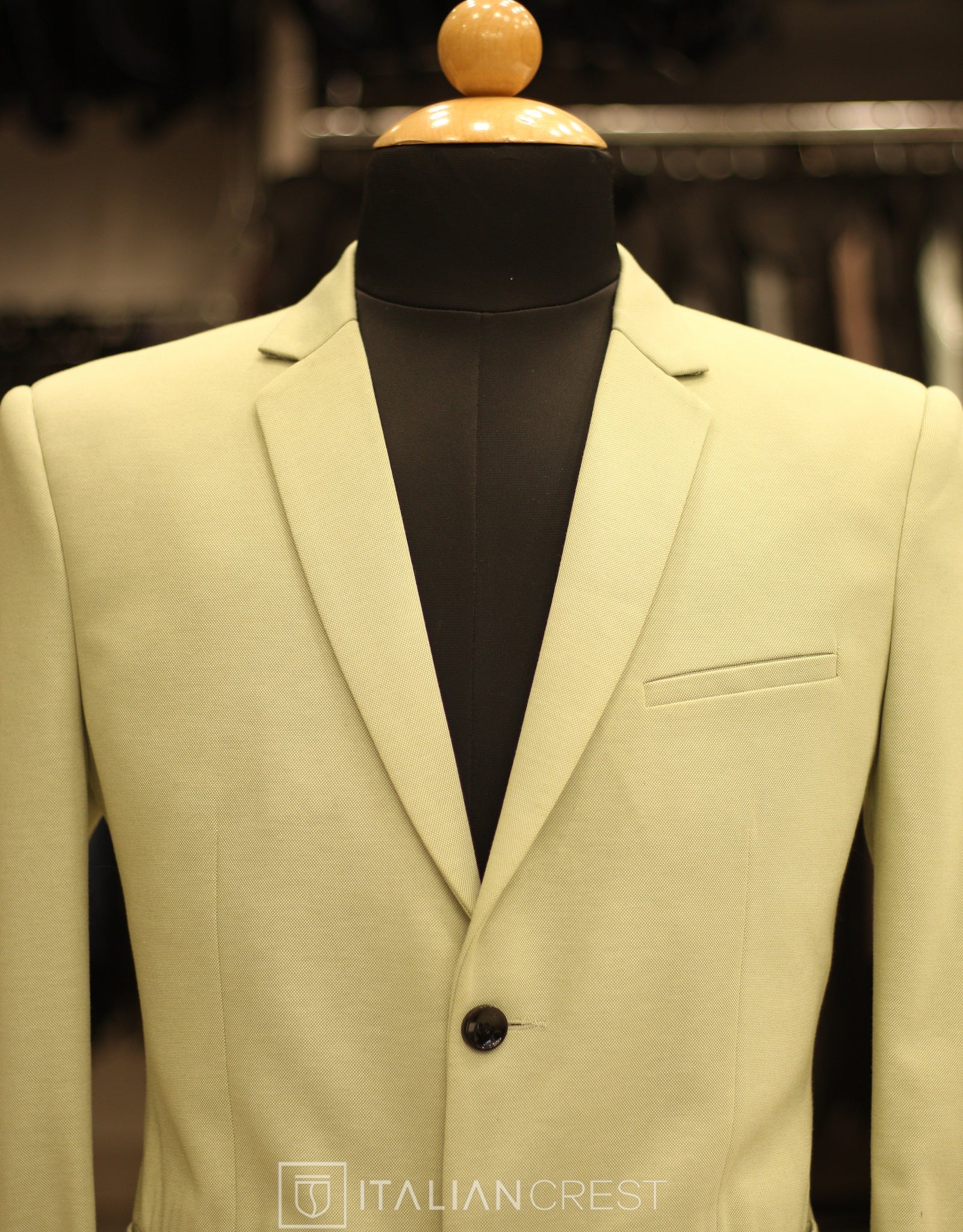 Light Green Knitted Tweed Blazer - Image 3