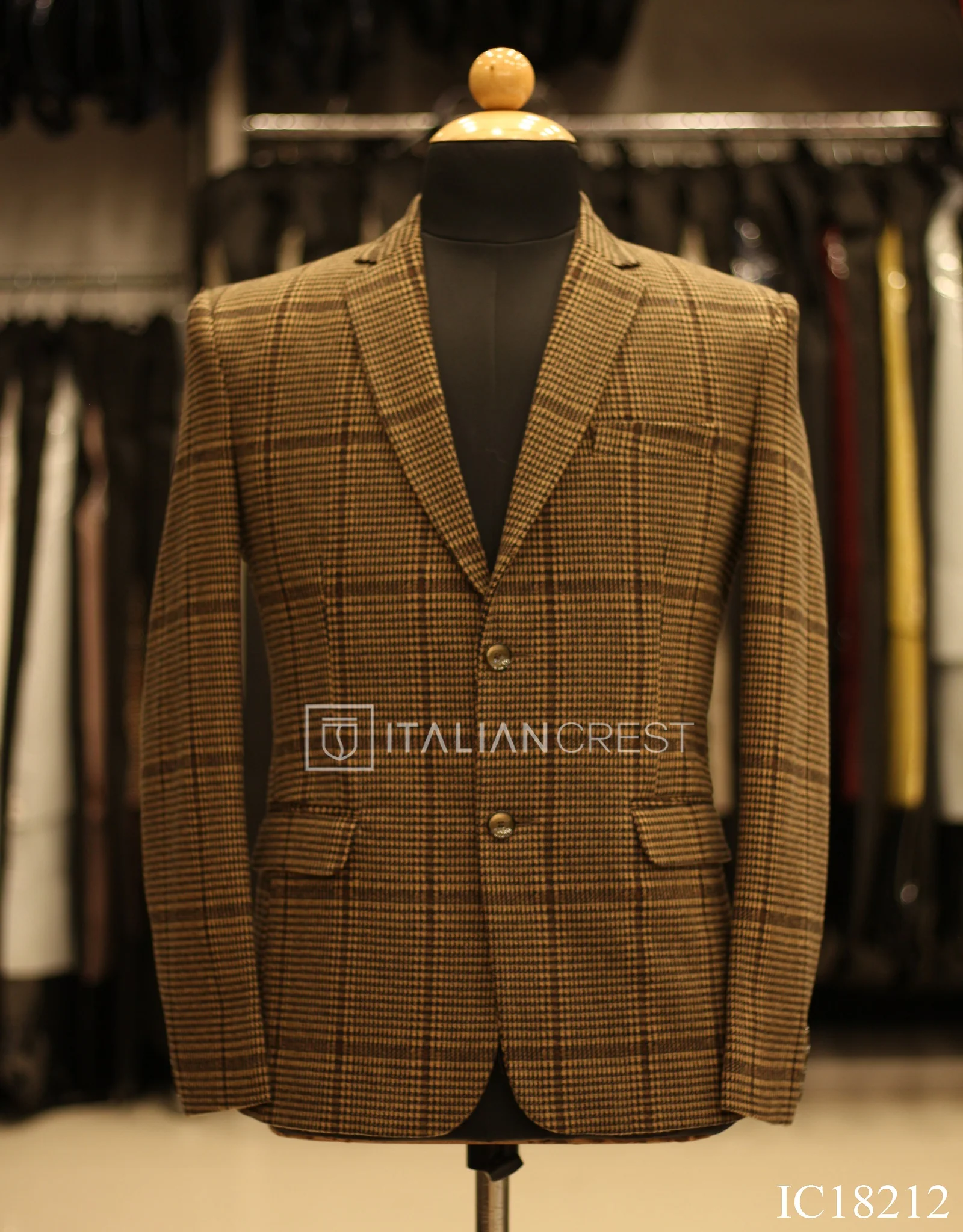Brown Knitted Tweed Blazer - Image 2