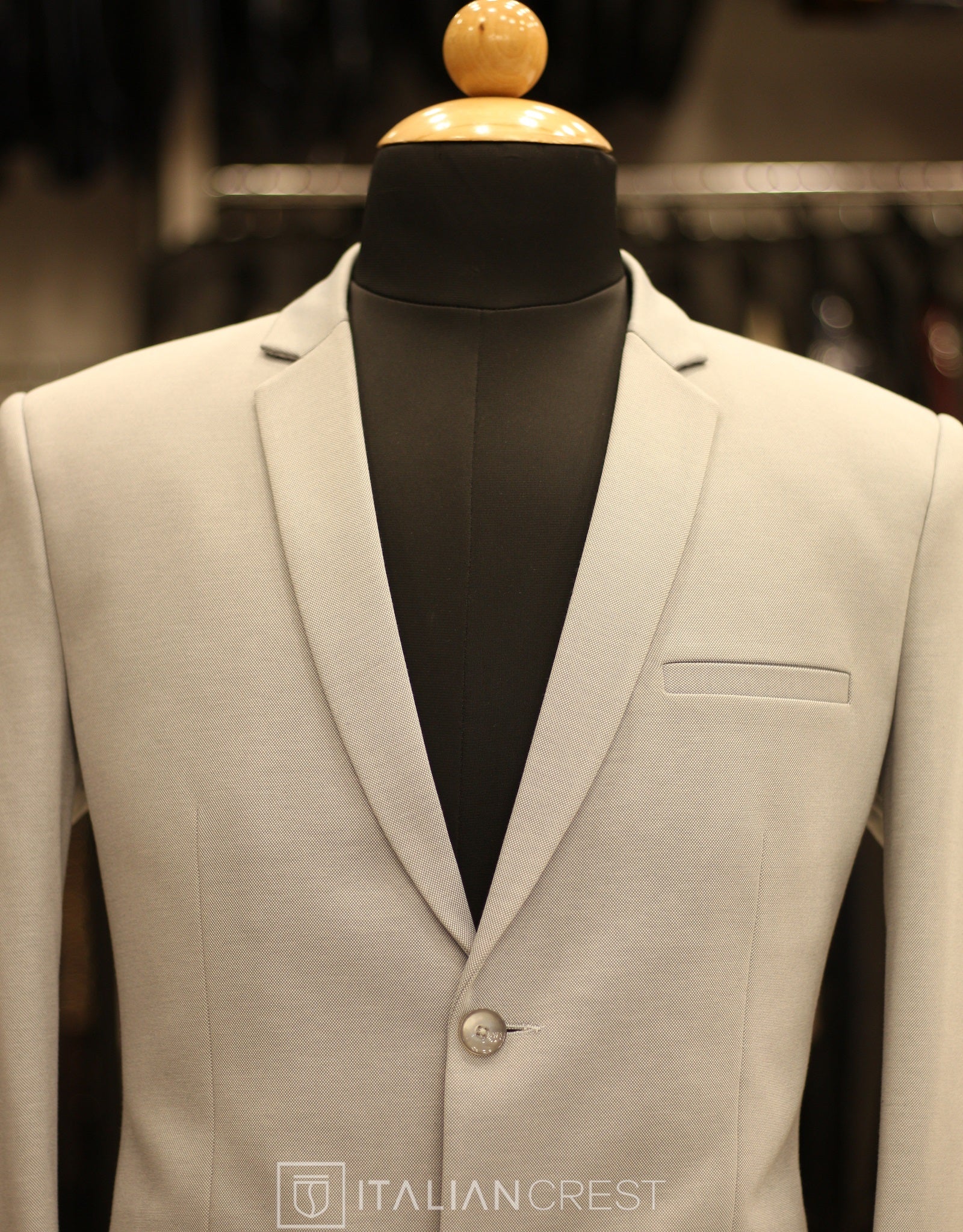 Light Grey Knitted Tweed Blazer - Image 3