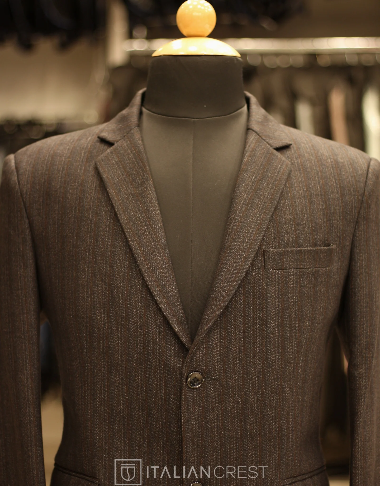 Dark Grey Knitted Tweed Blazer - Image 3