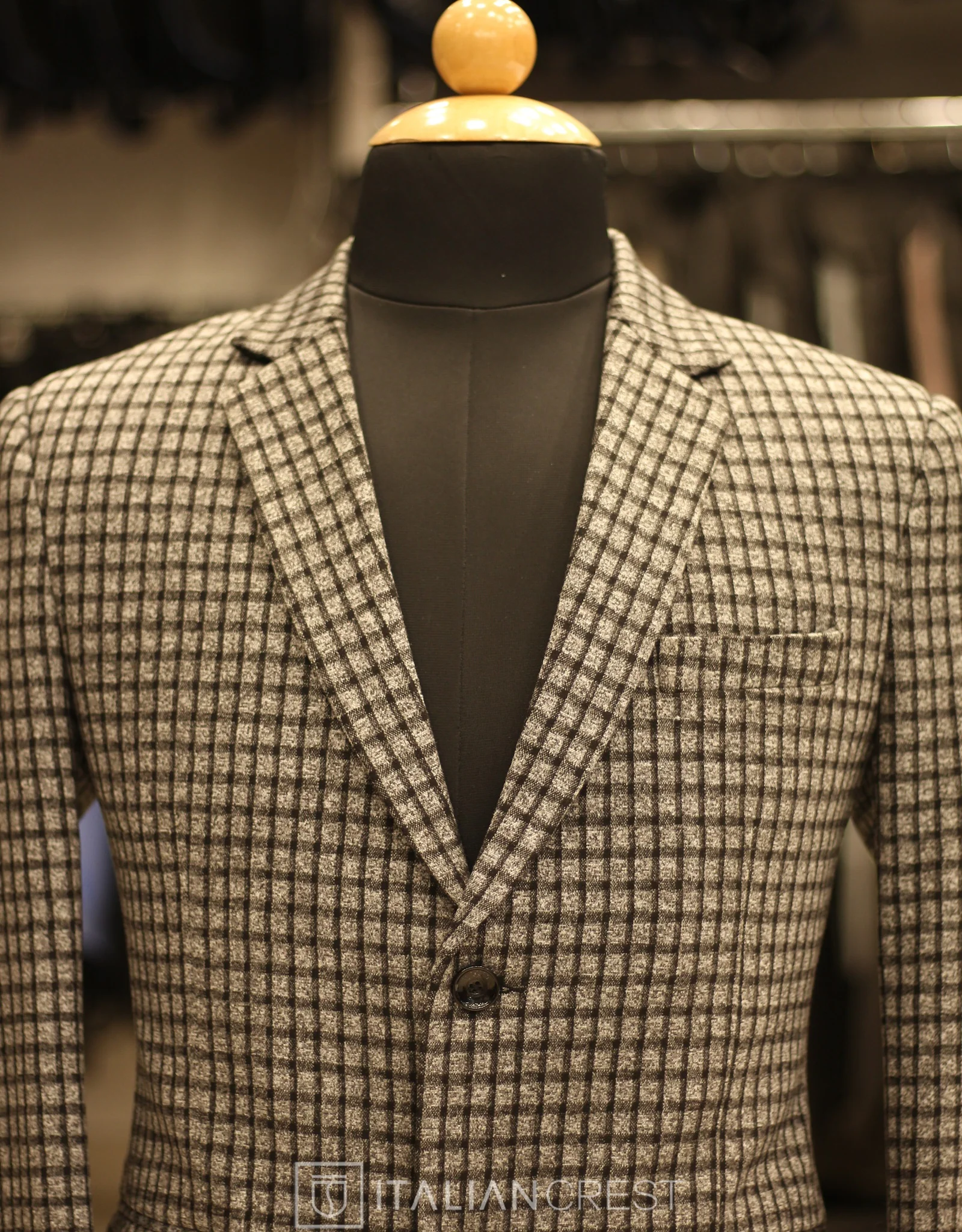 Grey Knitted Tweed Blazer - Image 3