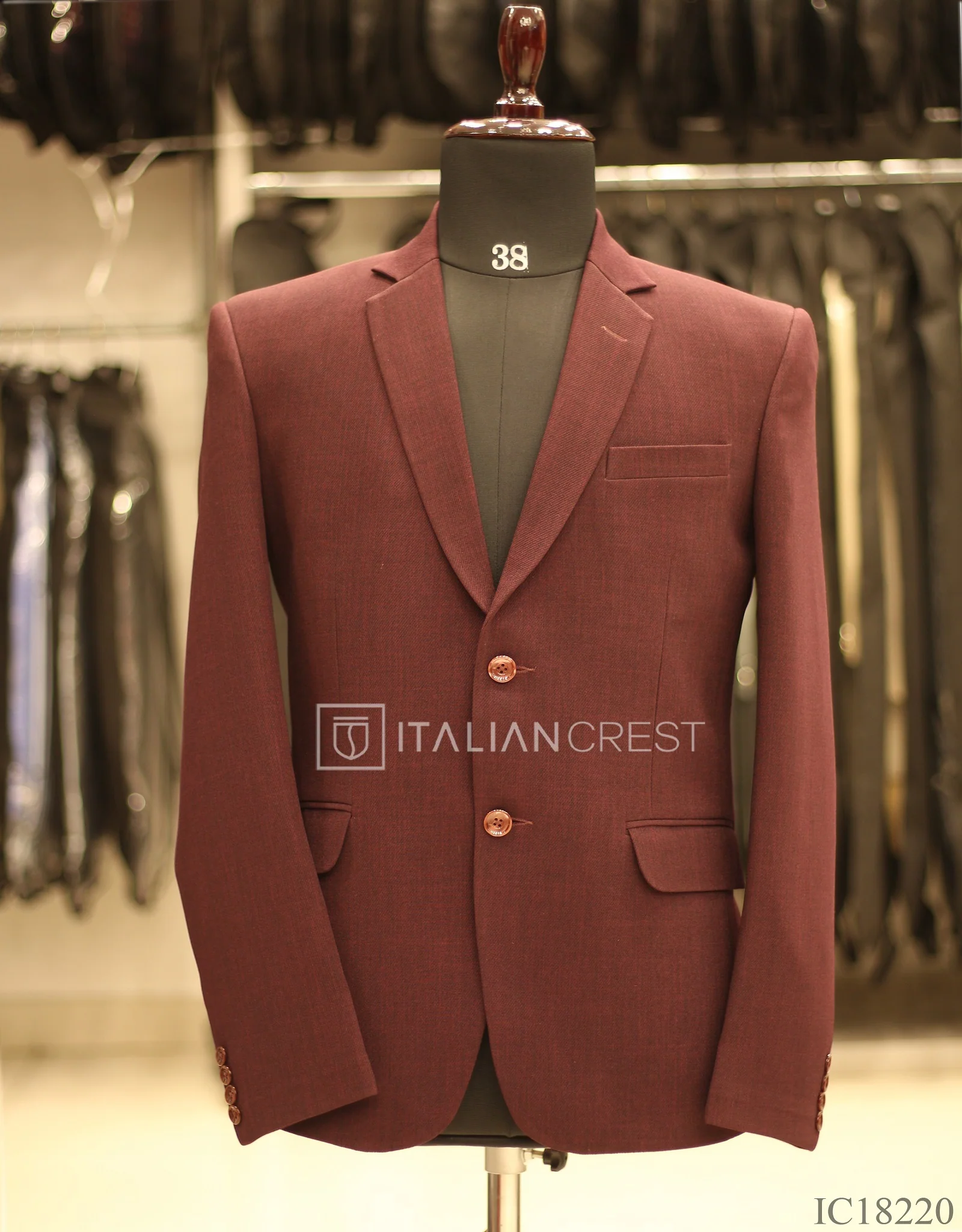 Wine Linen Feel Blazer - Image 2