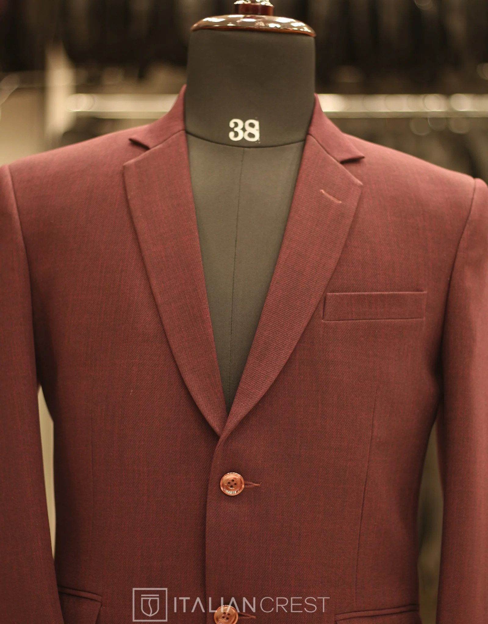 Wine Linen Feel Blazer - Image 3