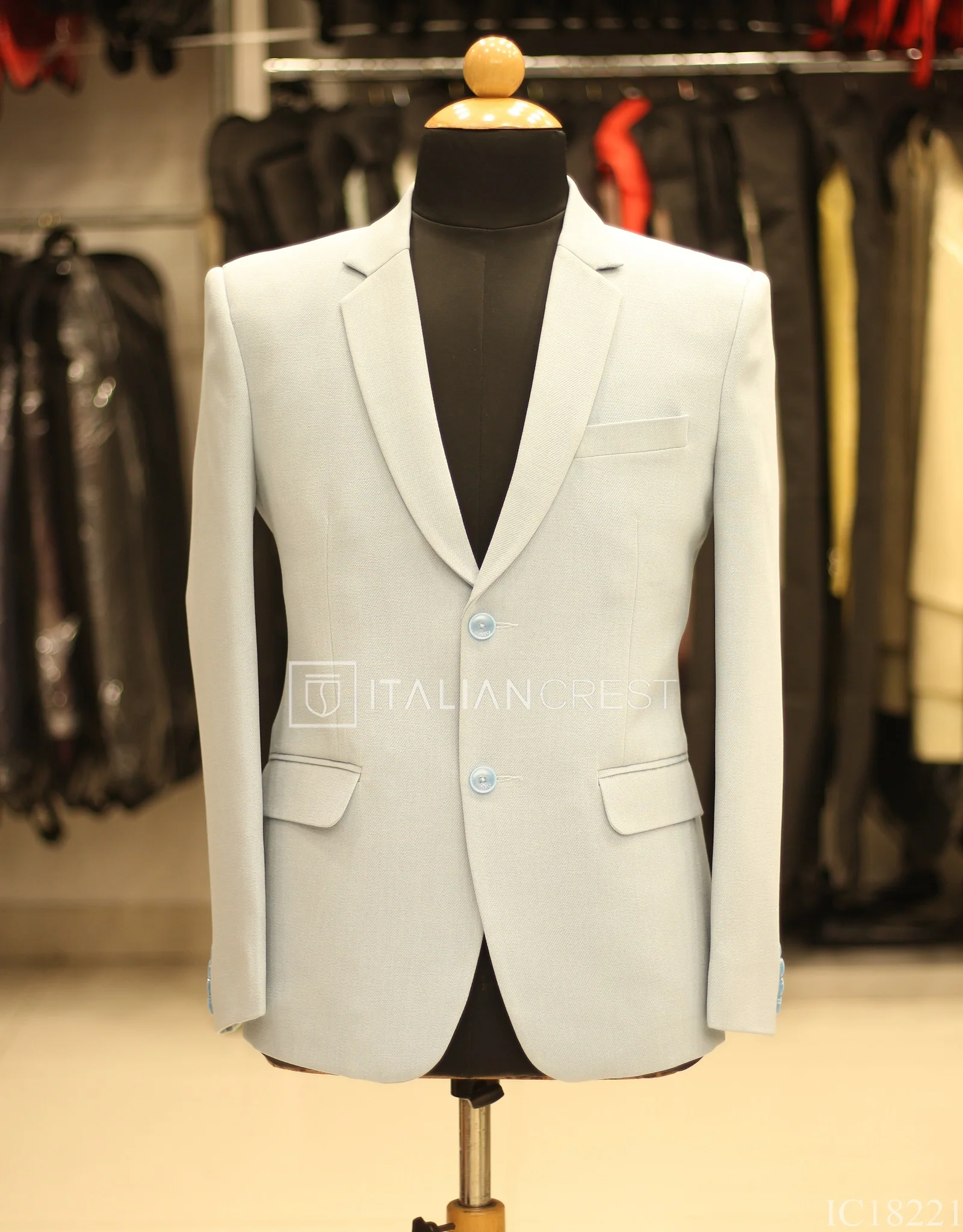 Light Blue Linen Feel Blazer - Image 2