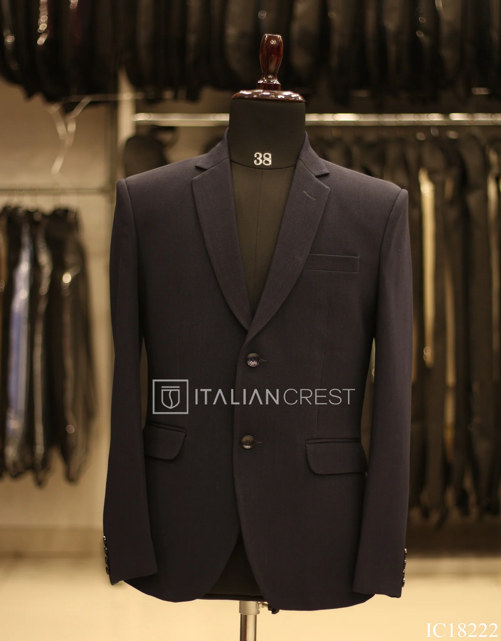 Navy Blue Linen Feel Blazer - Image 2