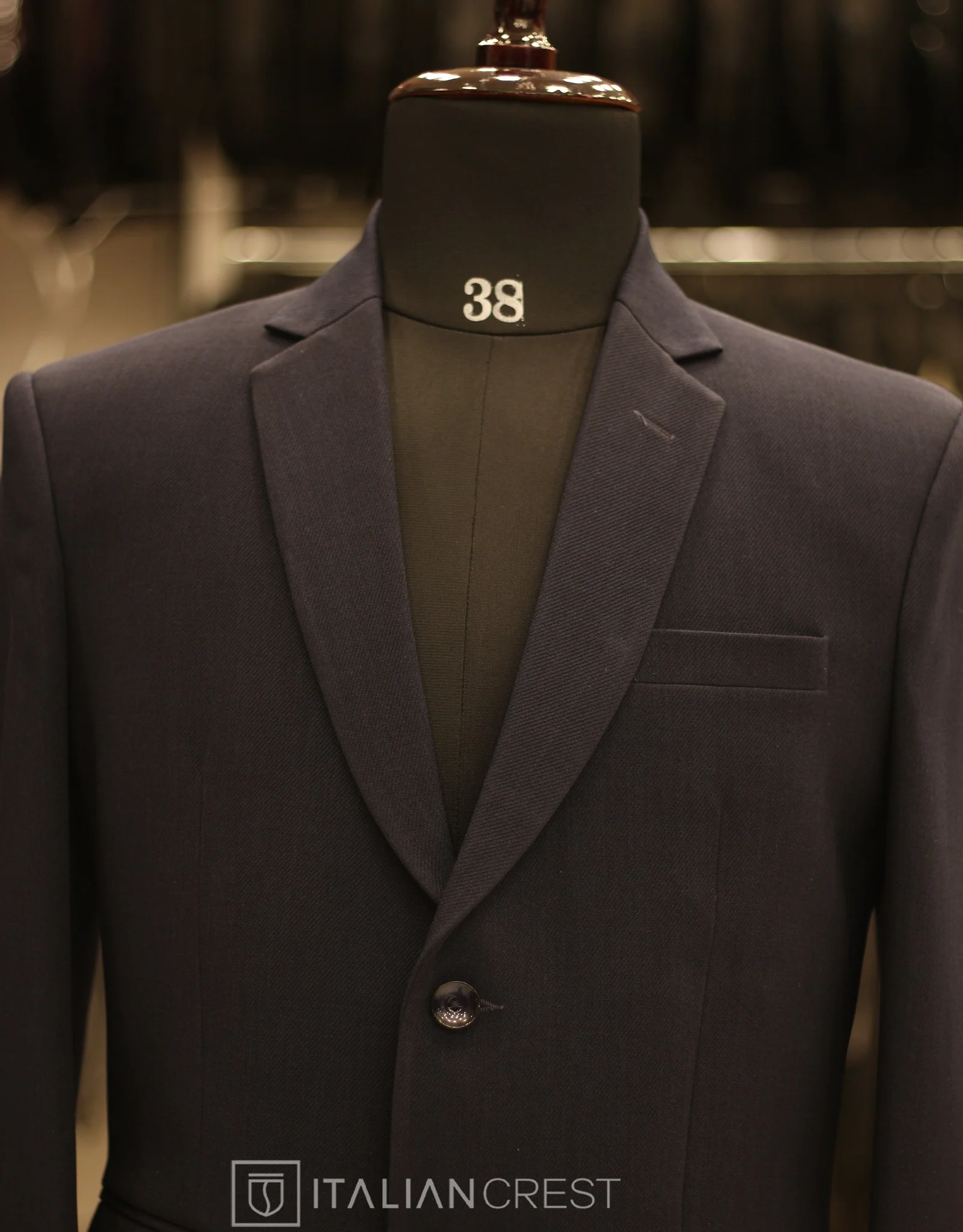 Navy Blue Linen Feel Blazer - Image 3