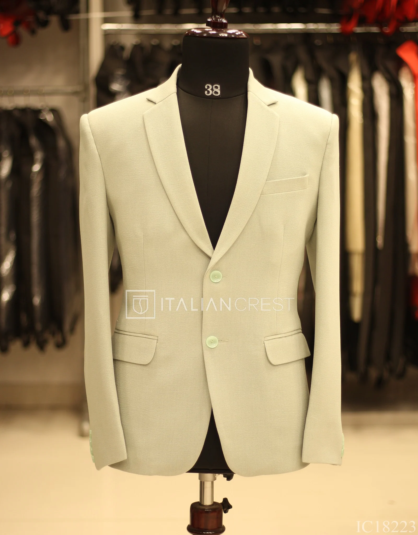 Light Green Linen Feel Blazer - Image 2