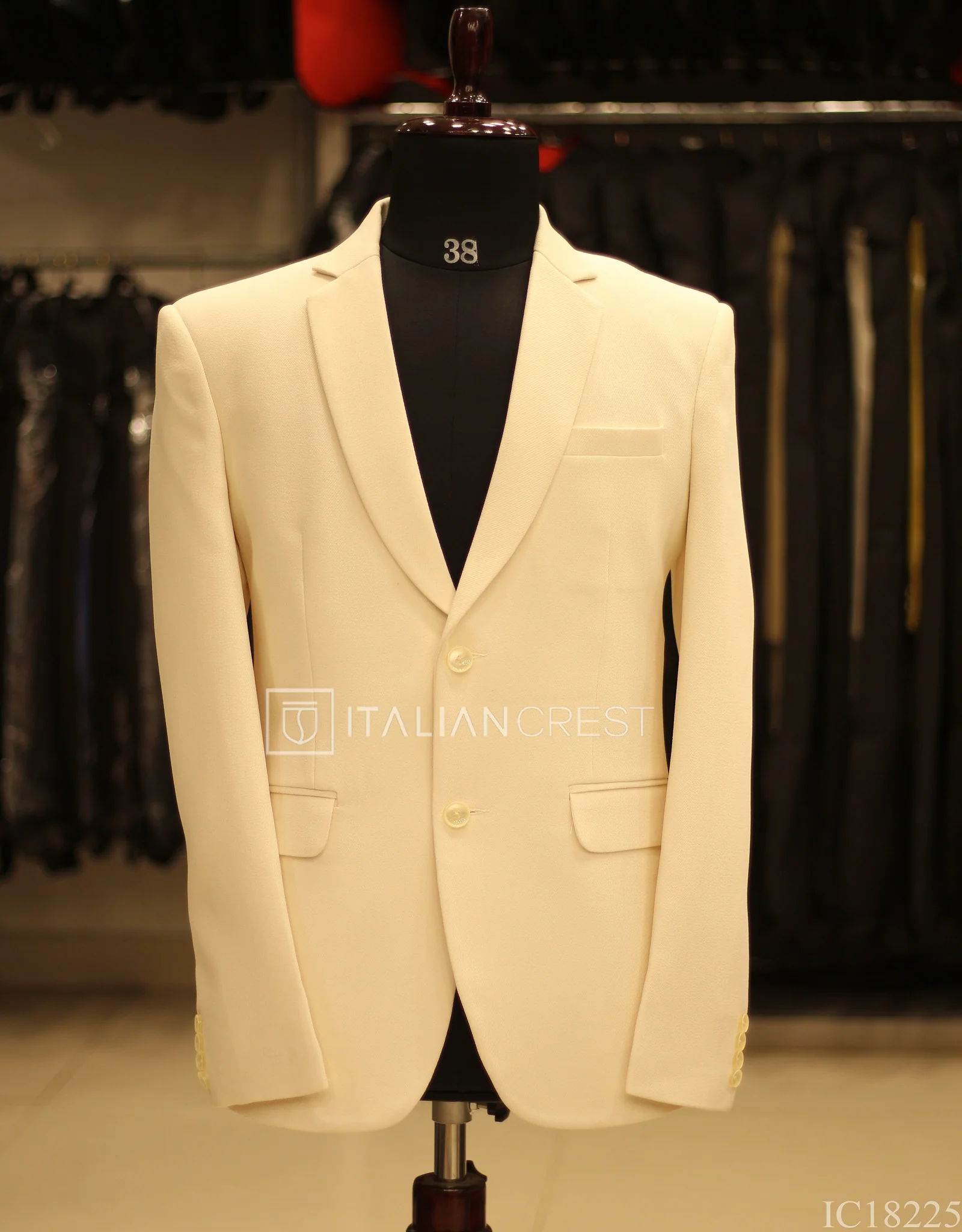 Cream Linen Feel Blazer - Image 2