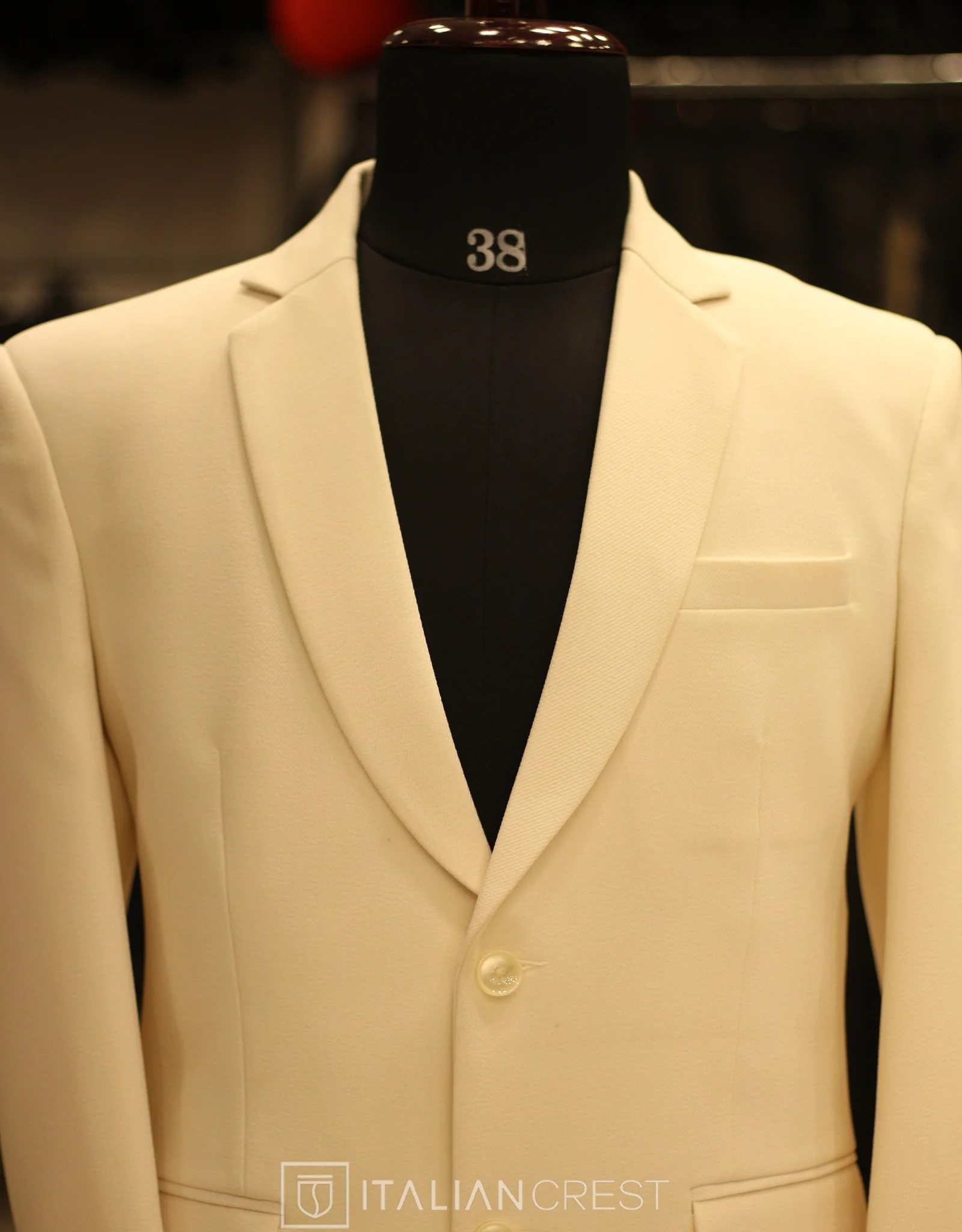 Cream Linen Feel Blazer - Image 3