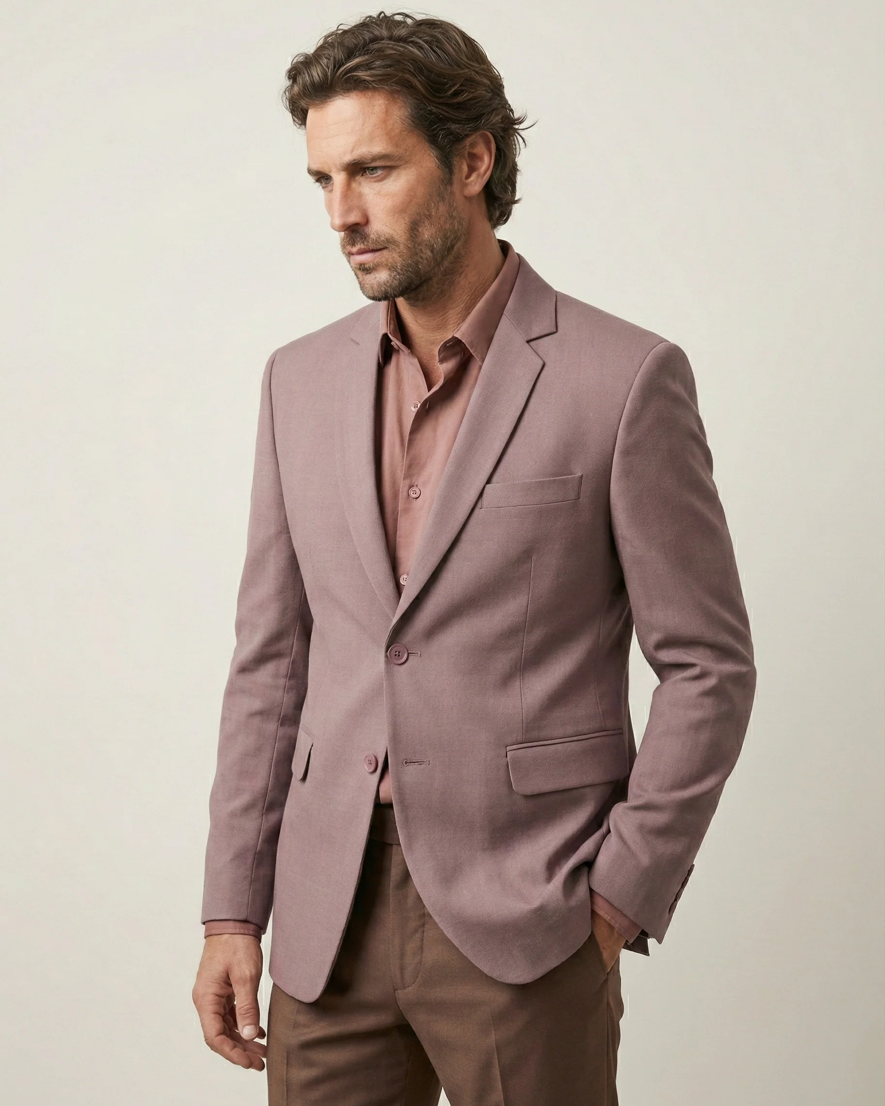 Purple Linen Feel Blazer - Image 2