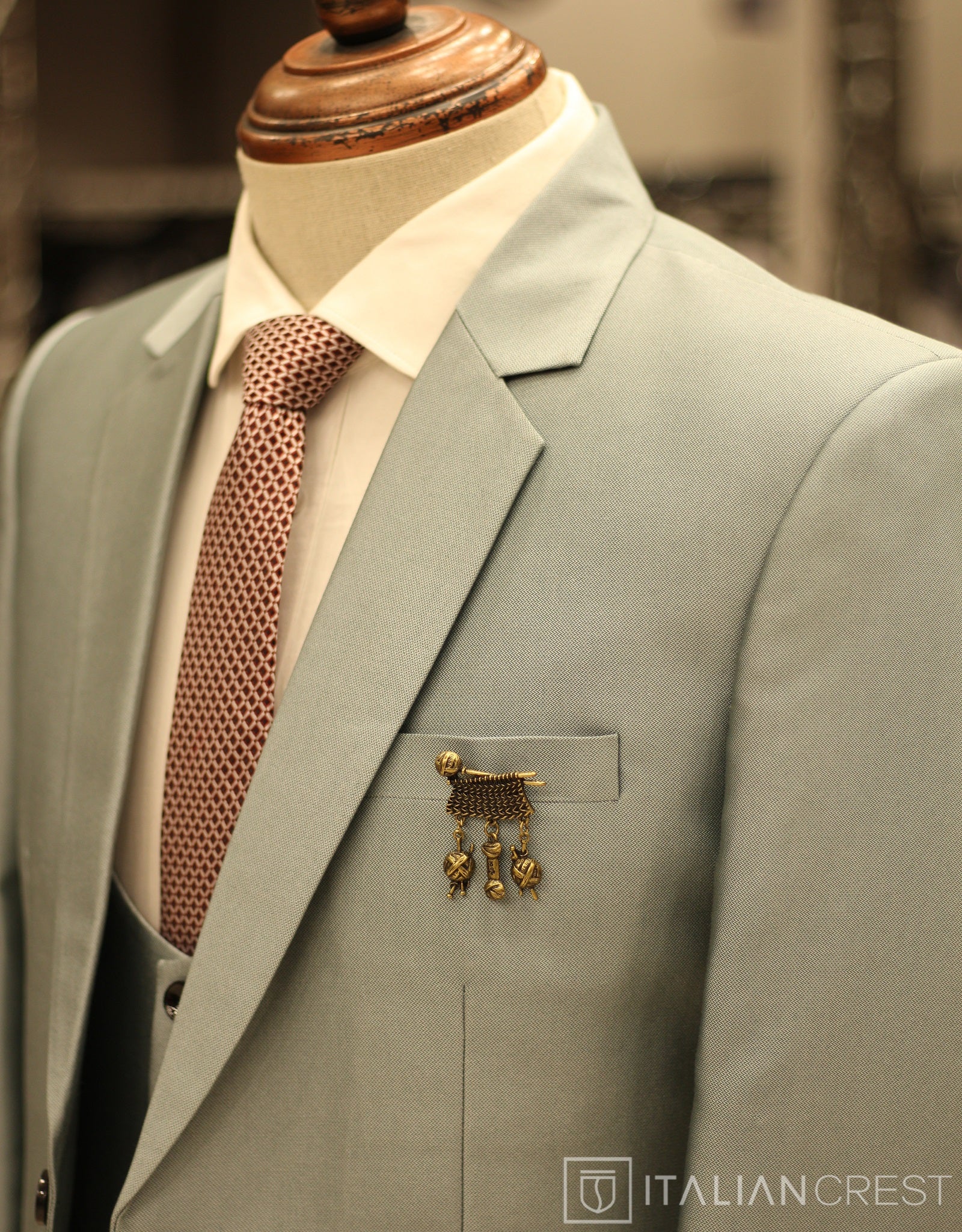 Light Green 3-Piece Notch Lapel Suit