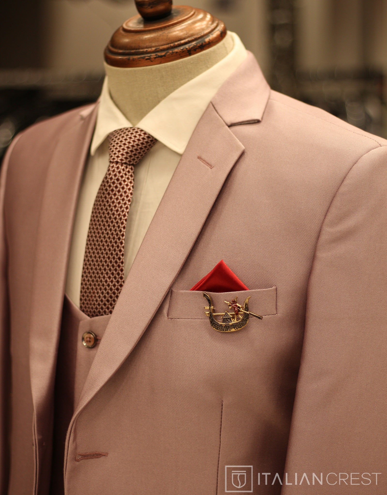 Pink 3-Piece Notch Lapel Suit