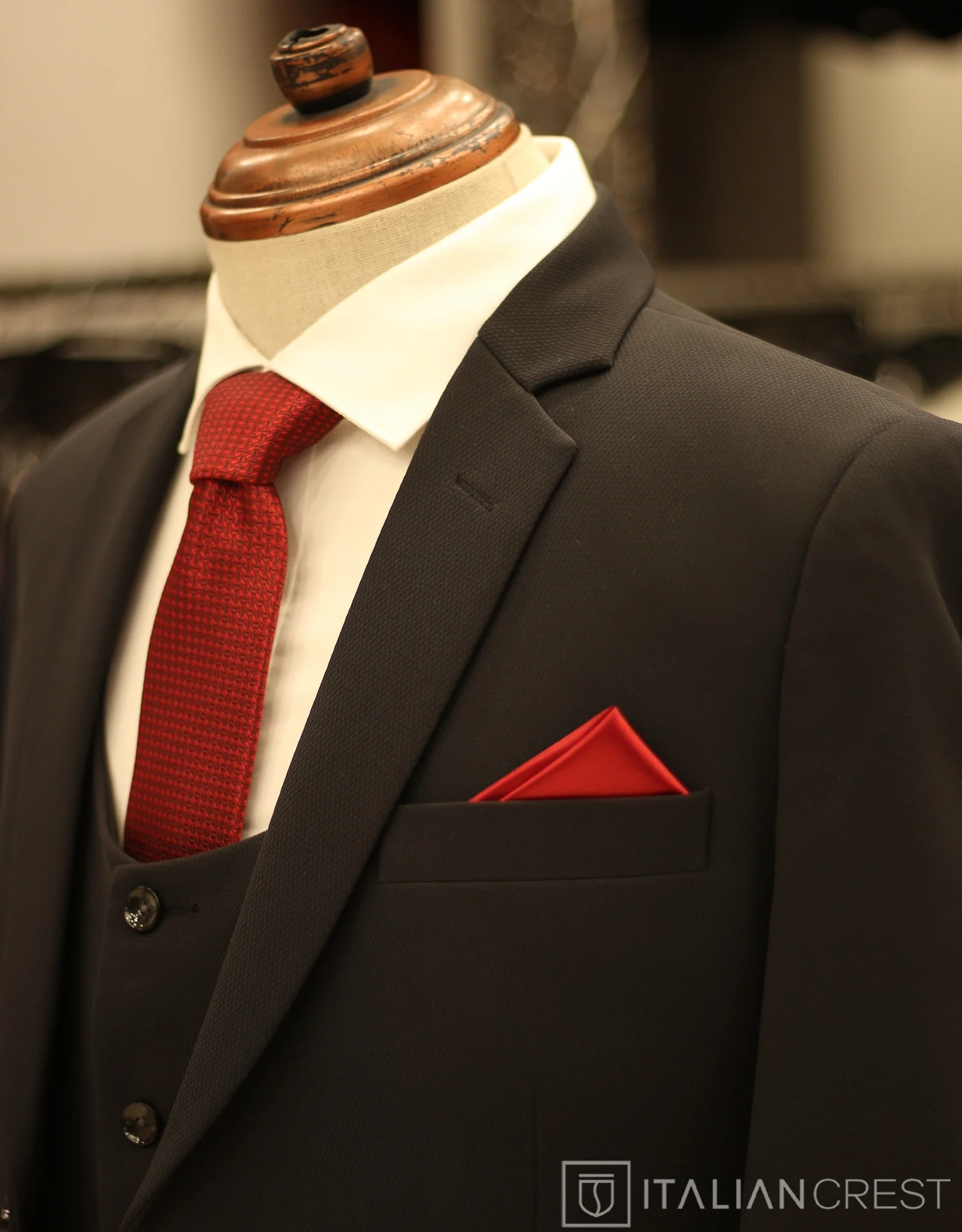 Dark Grey 3-Piece Notch Lapel Suit
