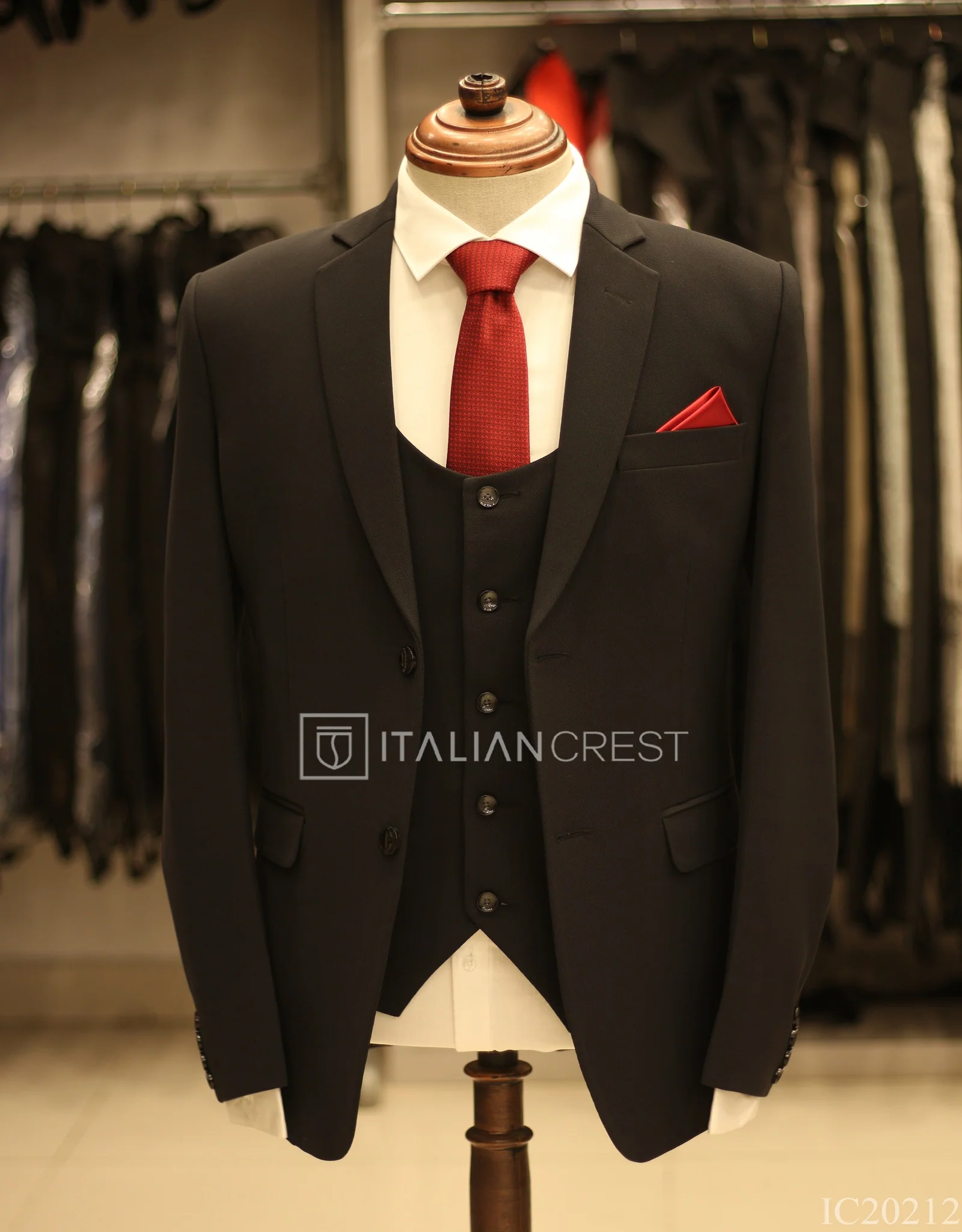 Dark Grey 3-Piece Notch Lapel Suit - Image 3