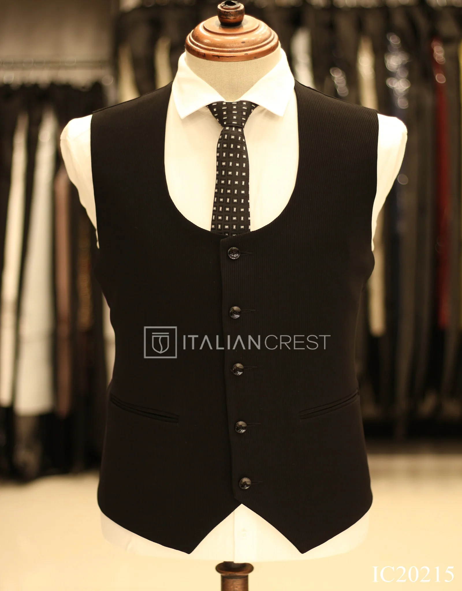 Black 3-Piece Notch Lapel Suit - Image 2
