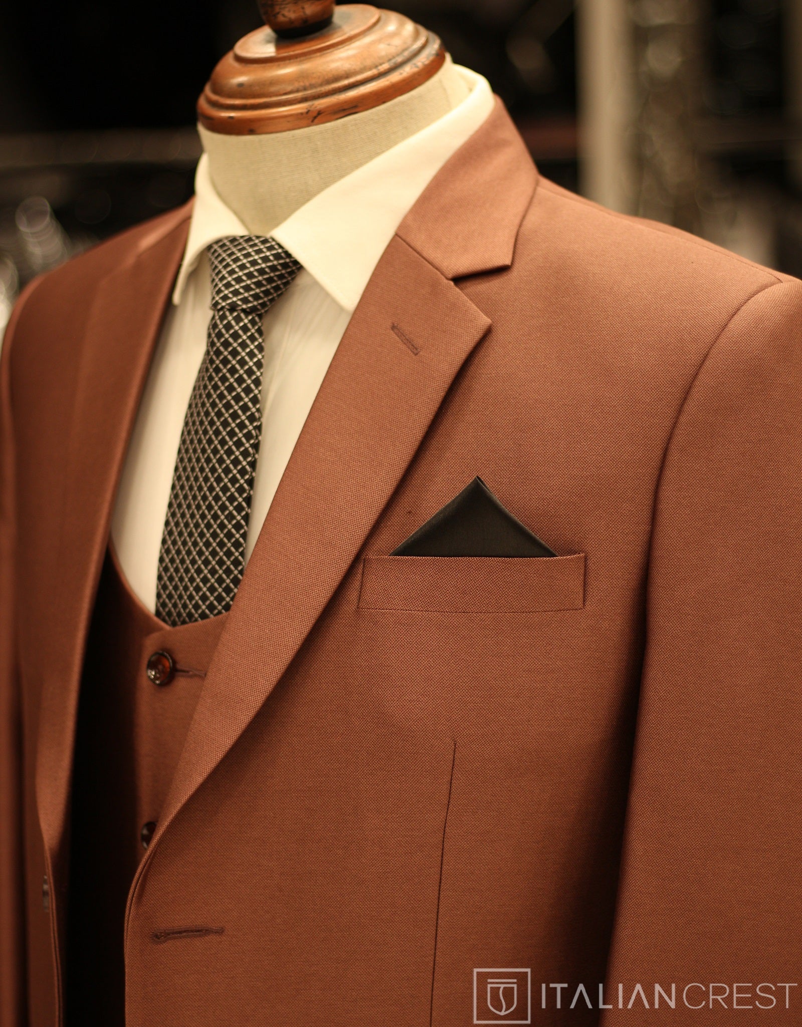 Copper 3-Piece Notch Lapel Suit