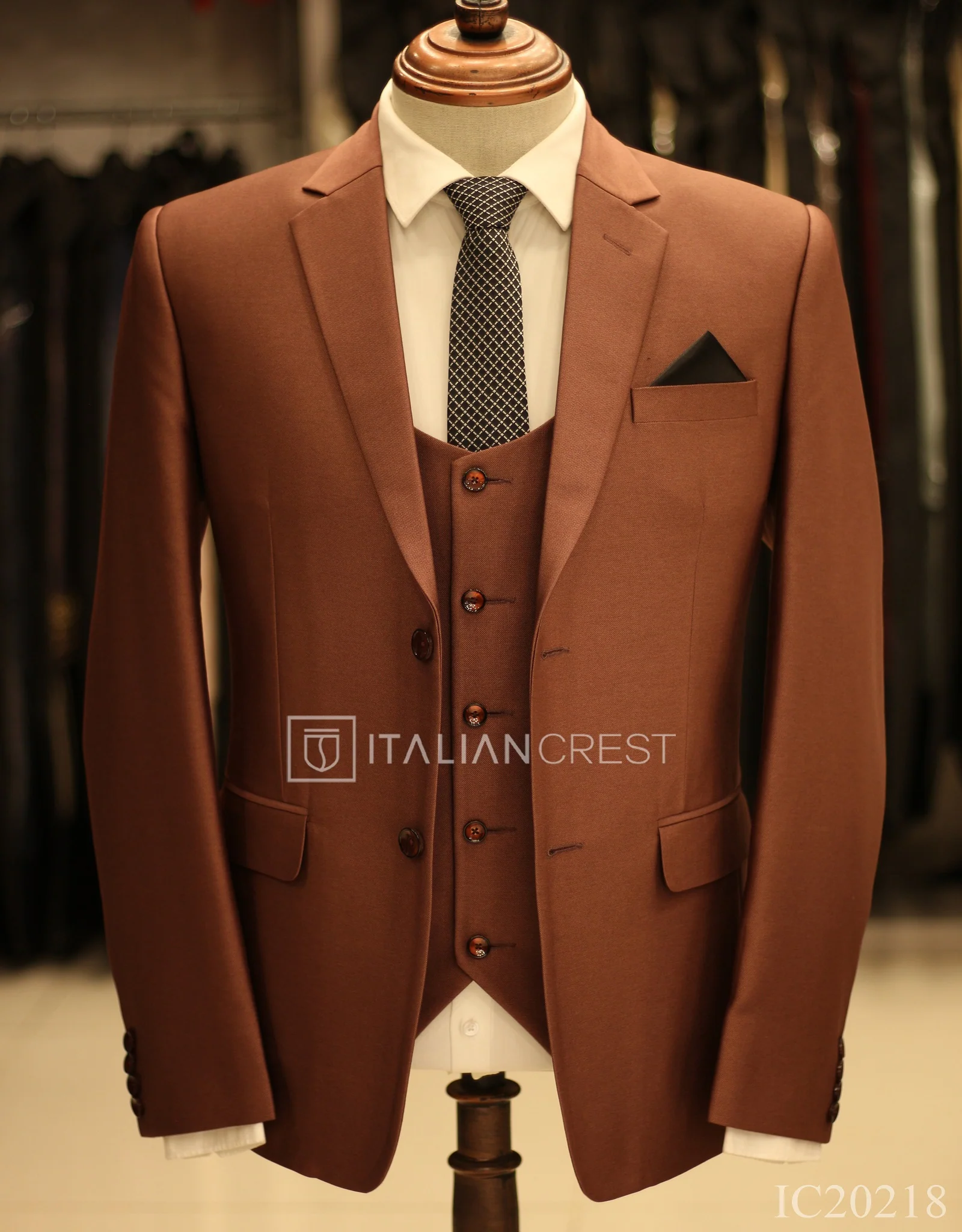 Copper 3-Piece Notch Lapel Suit - Image 3