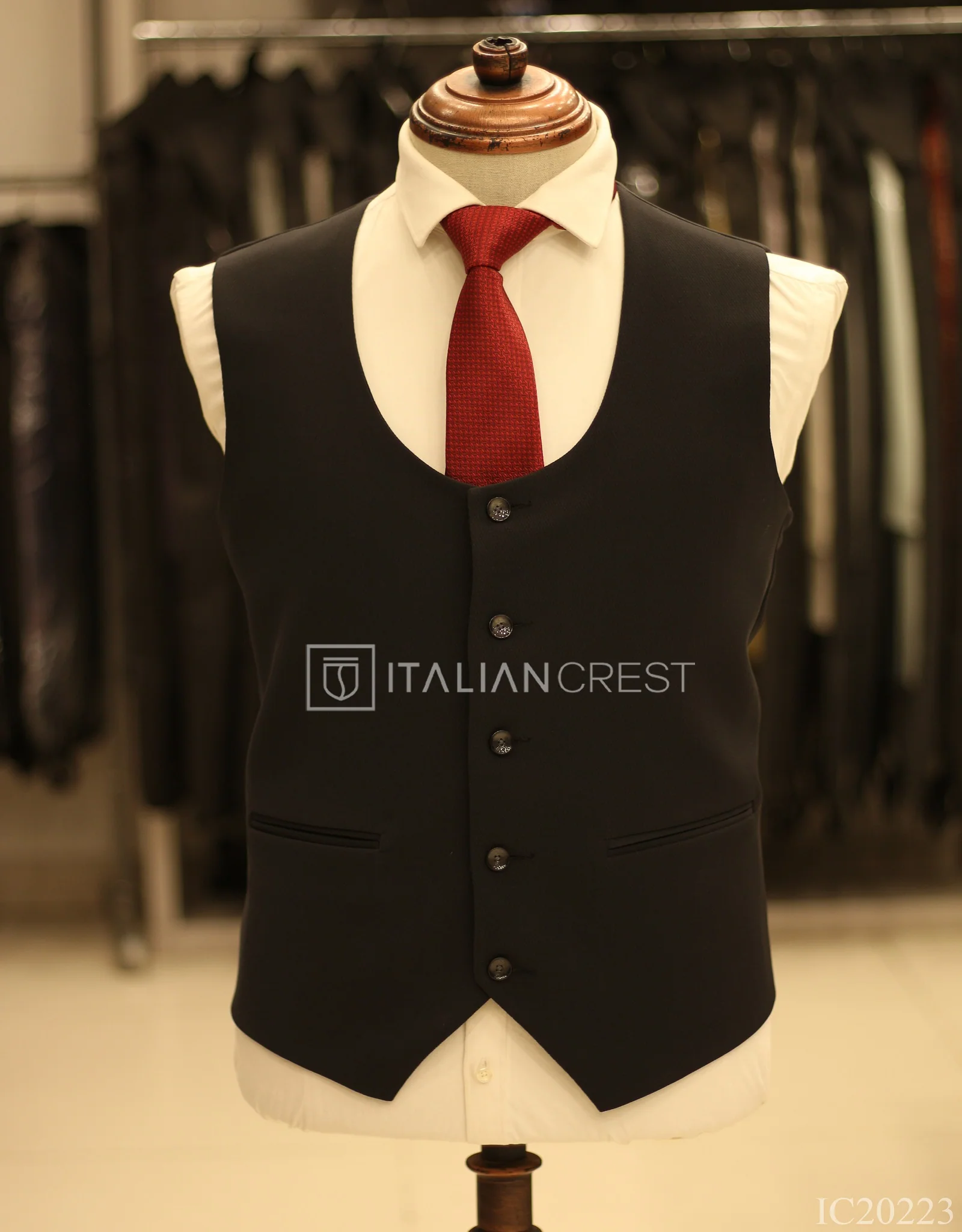 Black 3-Piece Notch Lapel Suit - Image 2