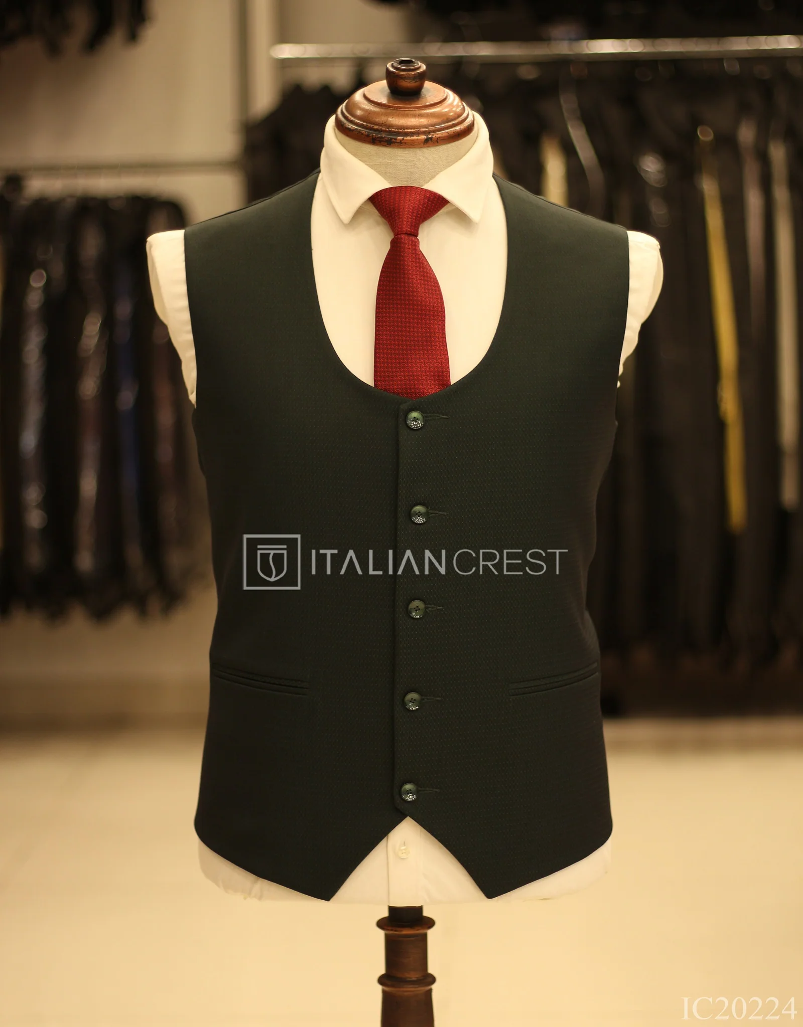 Green 3-Piece Notch Lapel Suit - Image 2