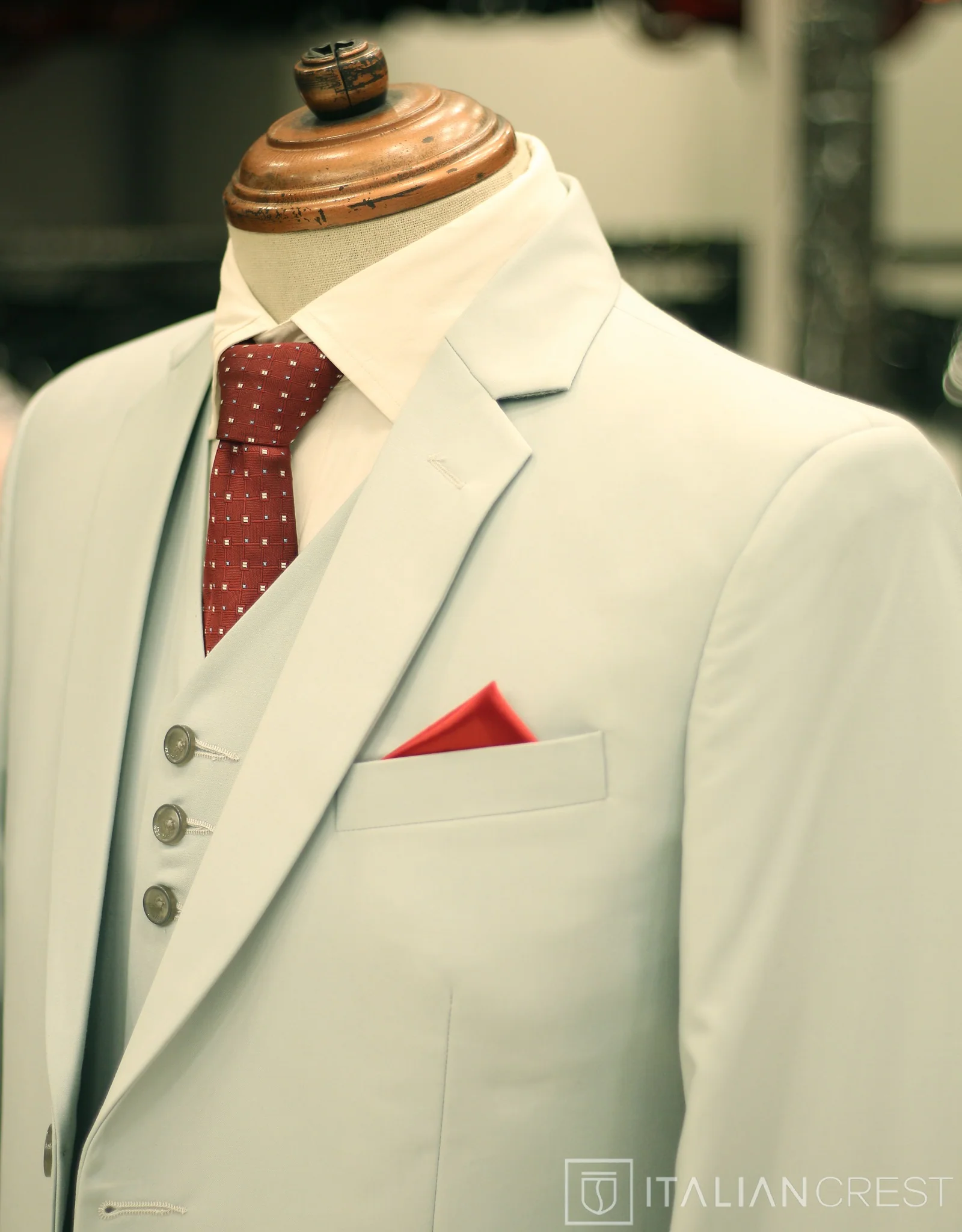 Light Grey 3-Piece Notch Lapel Suit