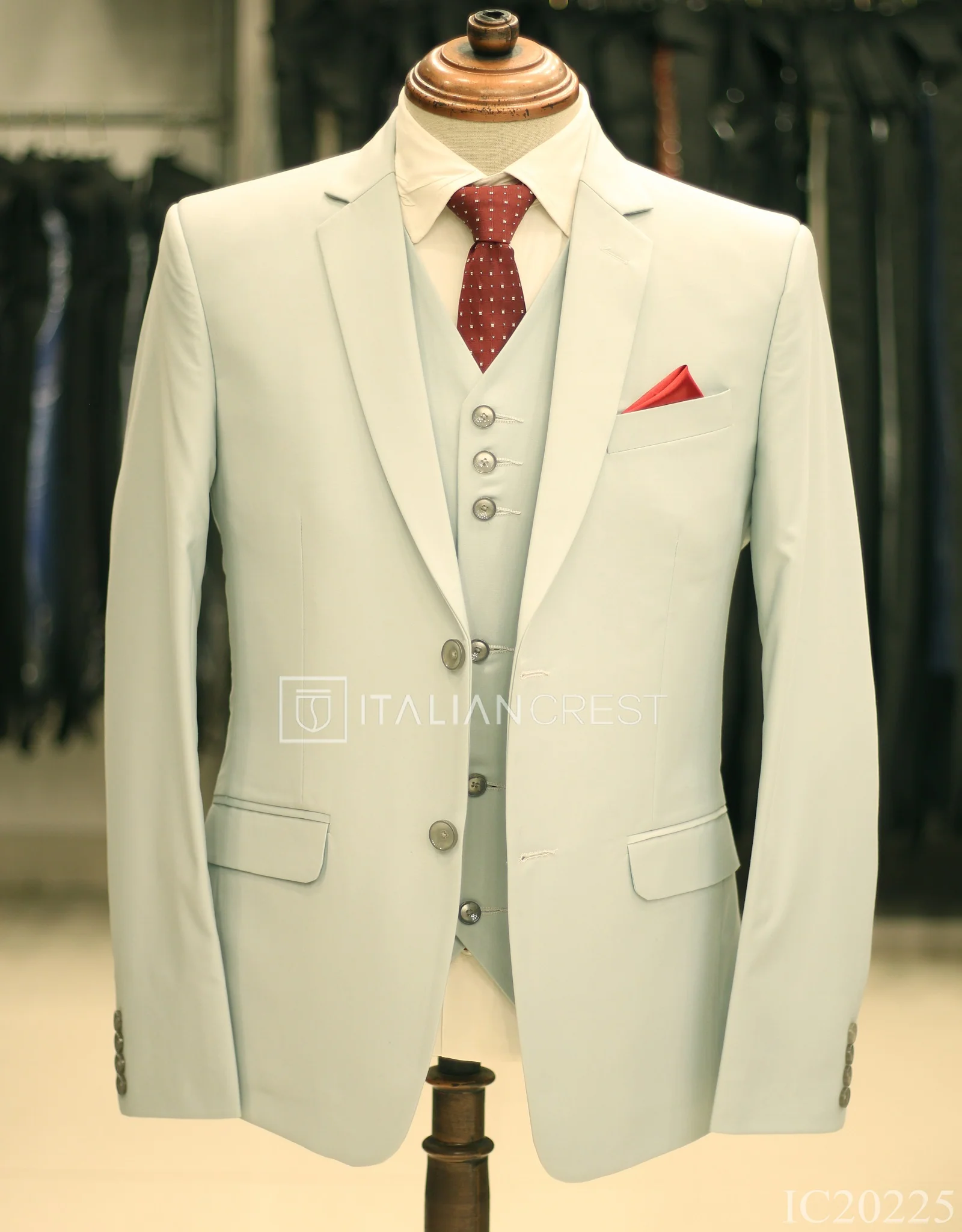 Light Grey 3-Piece Notch Lapel Suit - Image 3
